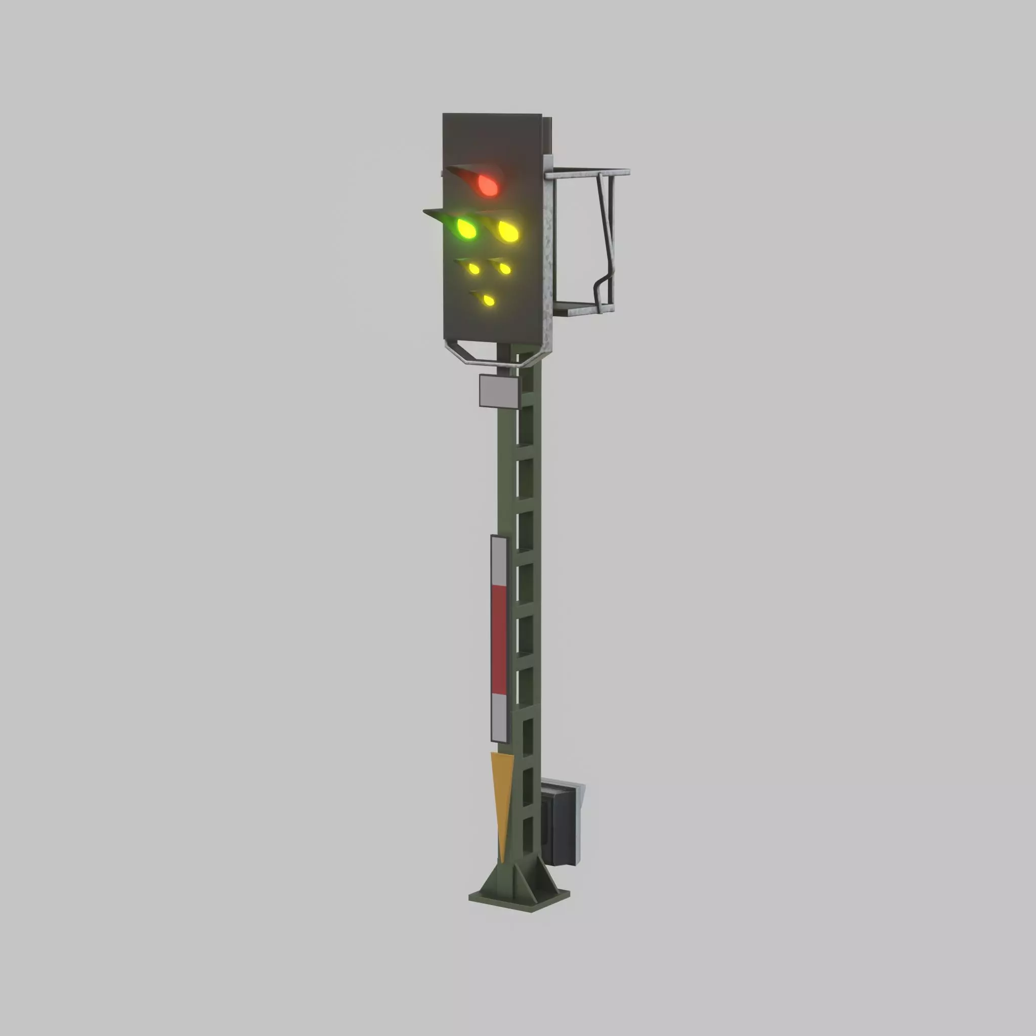 KS Railway Signal Post 4500mm Version-1 Low-poly 3D model_0