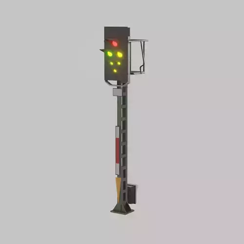 KS Railway Signal Post 4500mm Version-1 Low-poly 3D model