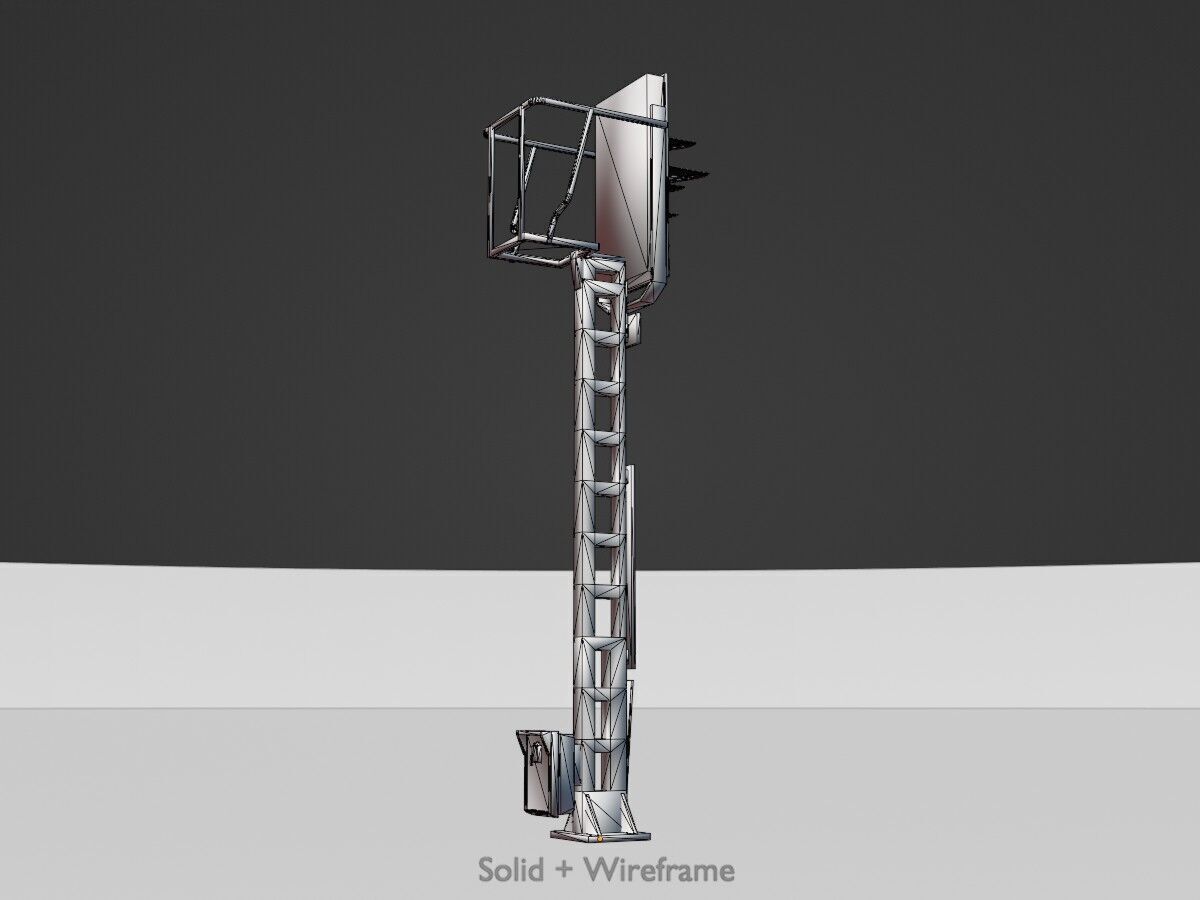 KS Railway Signal Post 4500mm Version-1 Low-poly 3D model_13