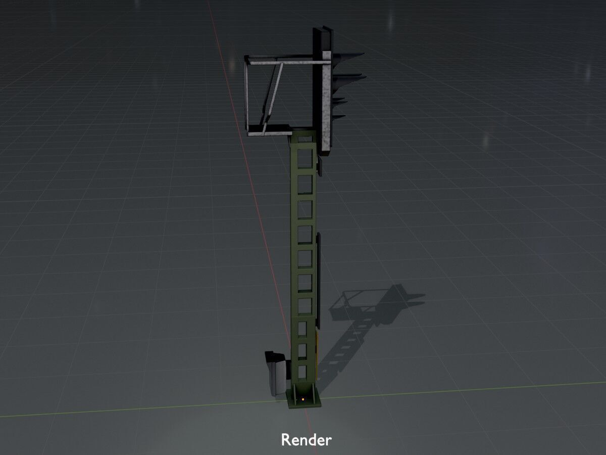 KS Railway Signal Post 4500mm Version-1 Low-poly 3D model_18