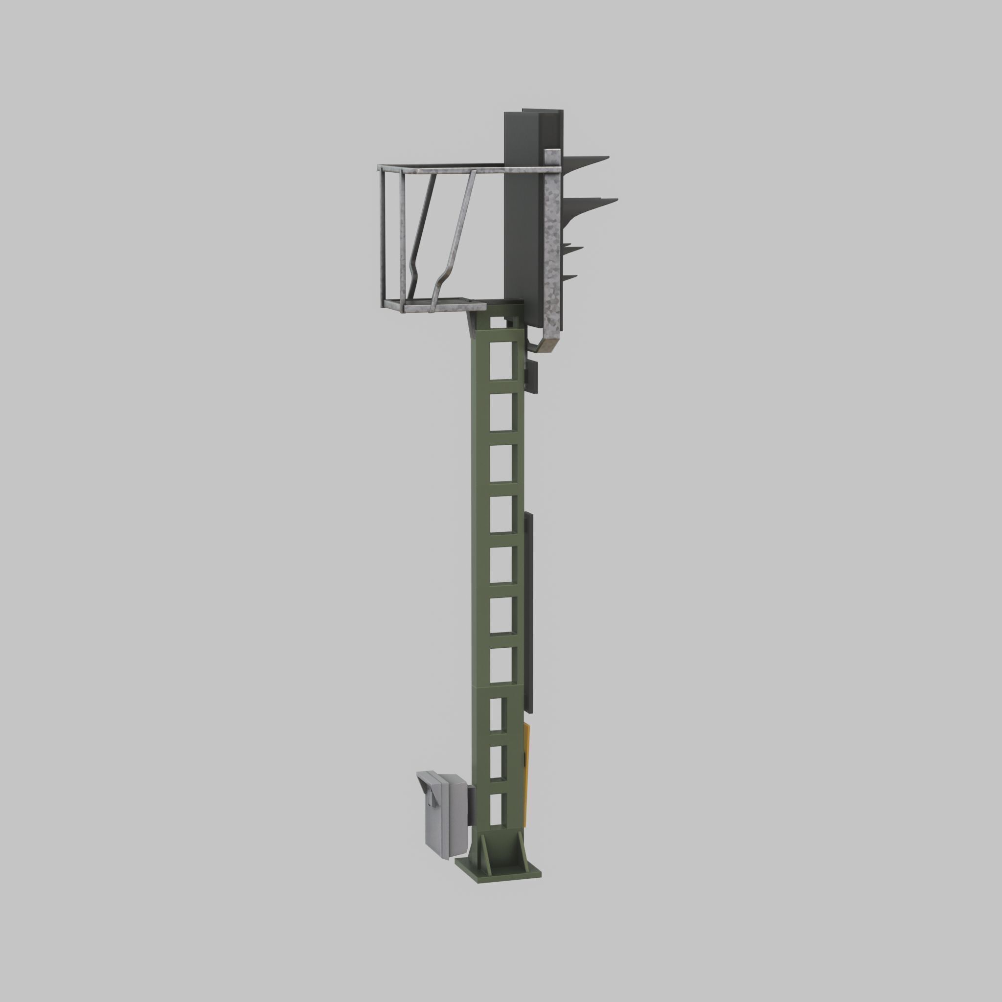 KS Railway Signal Post 4500mm Version-1 Low-poly 3D model_28
