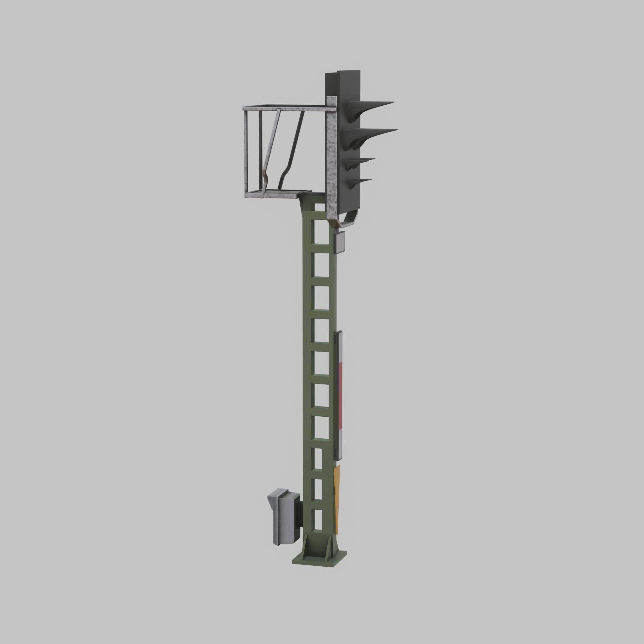KS Railway Signal Post 4500mm Version-1 Low-poly 3D model_30