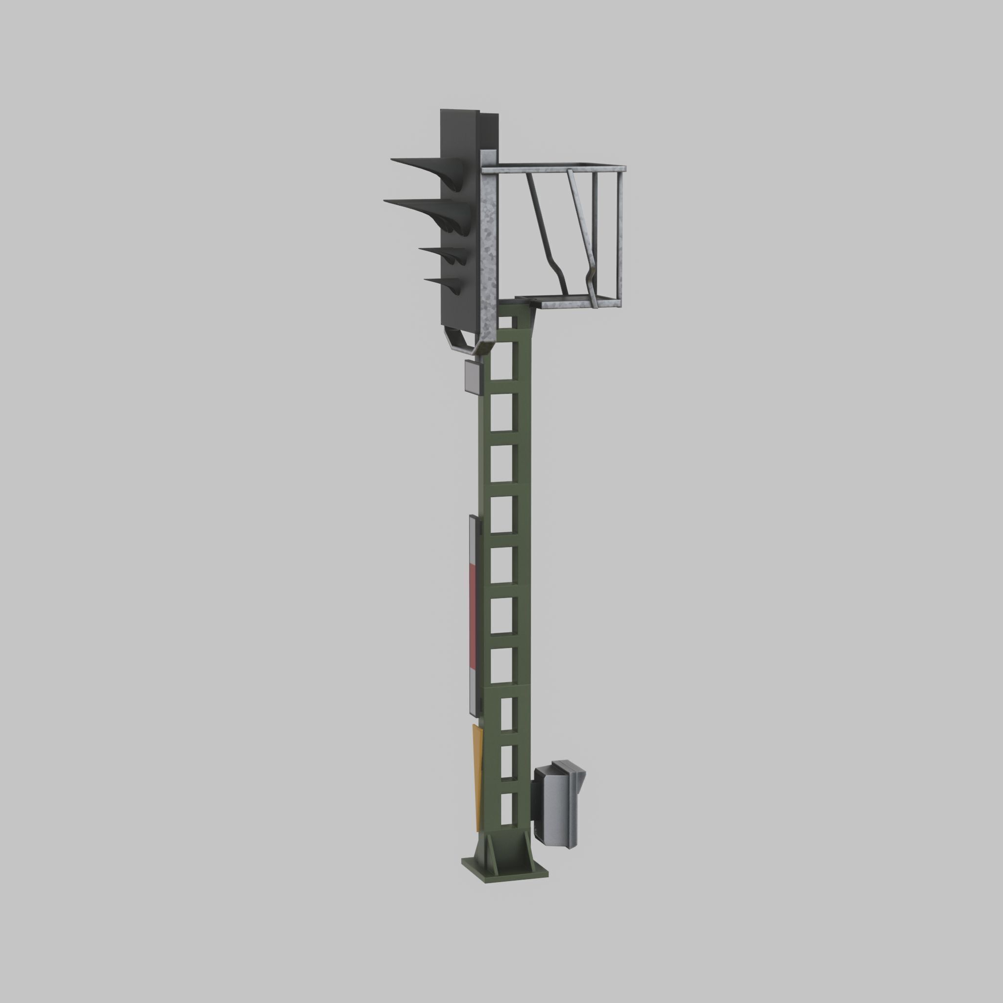 KS Railway Signal Post 4500mm Version-1 Low-poly 3D model_36