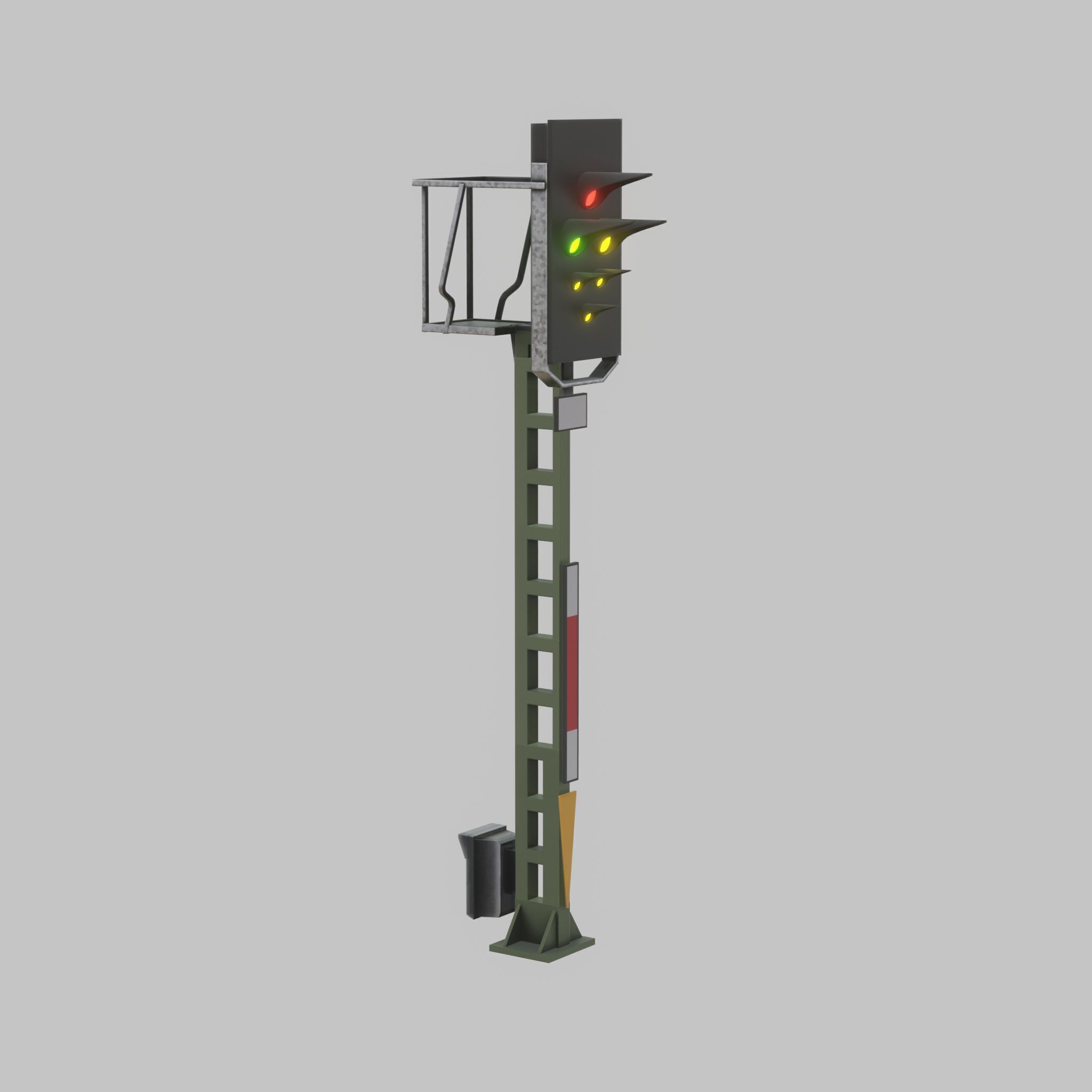 KS Railway Signal Post 4500mm Version-1 Low-poly 3D model_31