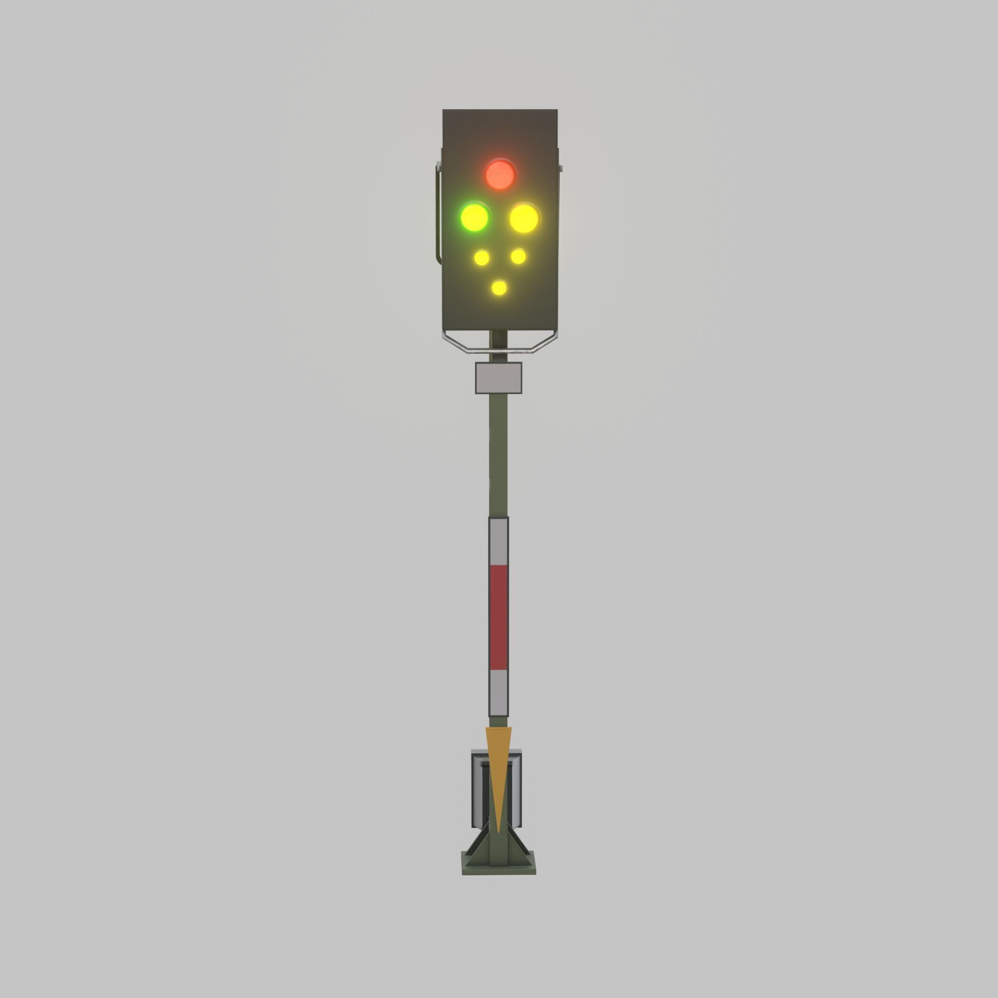 KS Railway Signal Post 4500mm Version-1 Low-poly 3D model_3