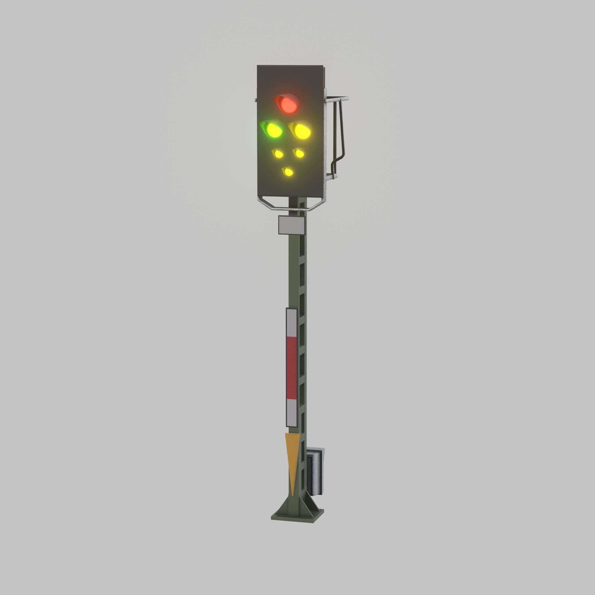KS Railway Signal Post 4500mm Version-1 Low-poly 3D model_33