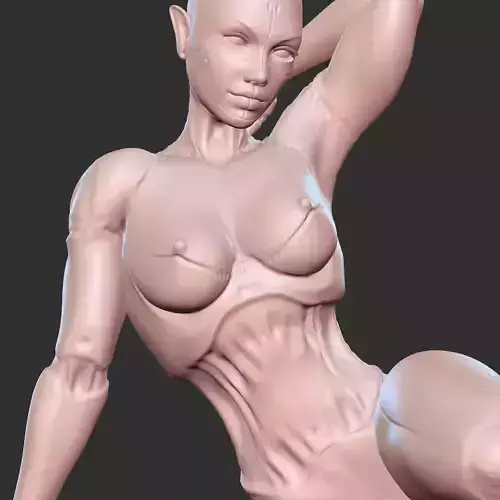 Sexy Mecha Babe Kneeling NSFW STL File