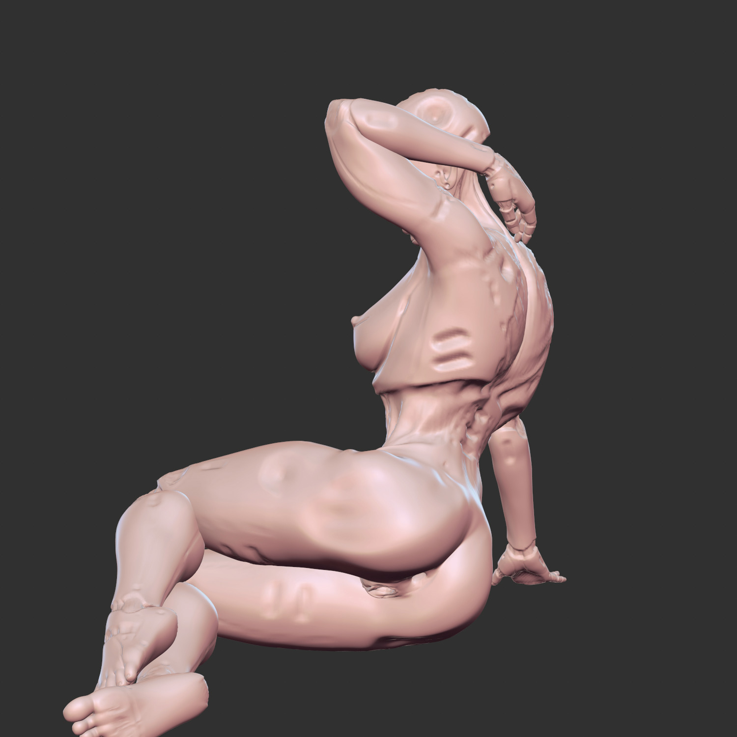 Sexy Mecha Babe Kneeling NSFW STL File 3D print model_3