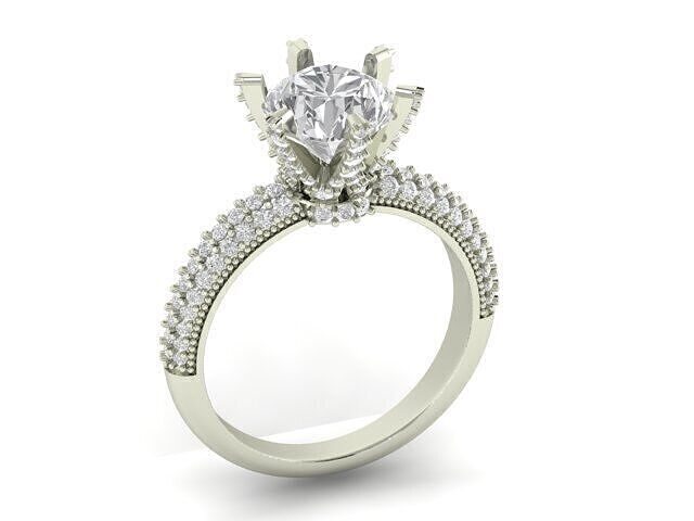 Solitaire Engagement Ring 3D print model