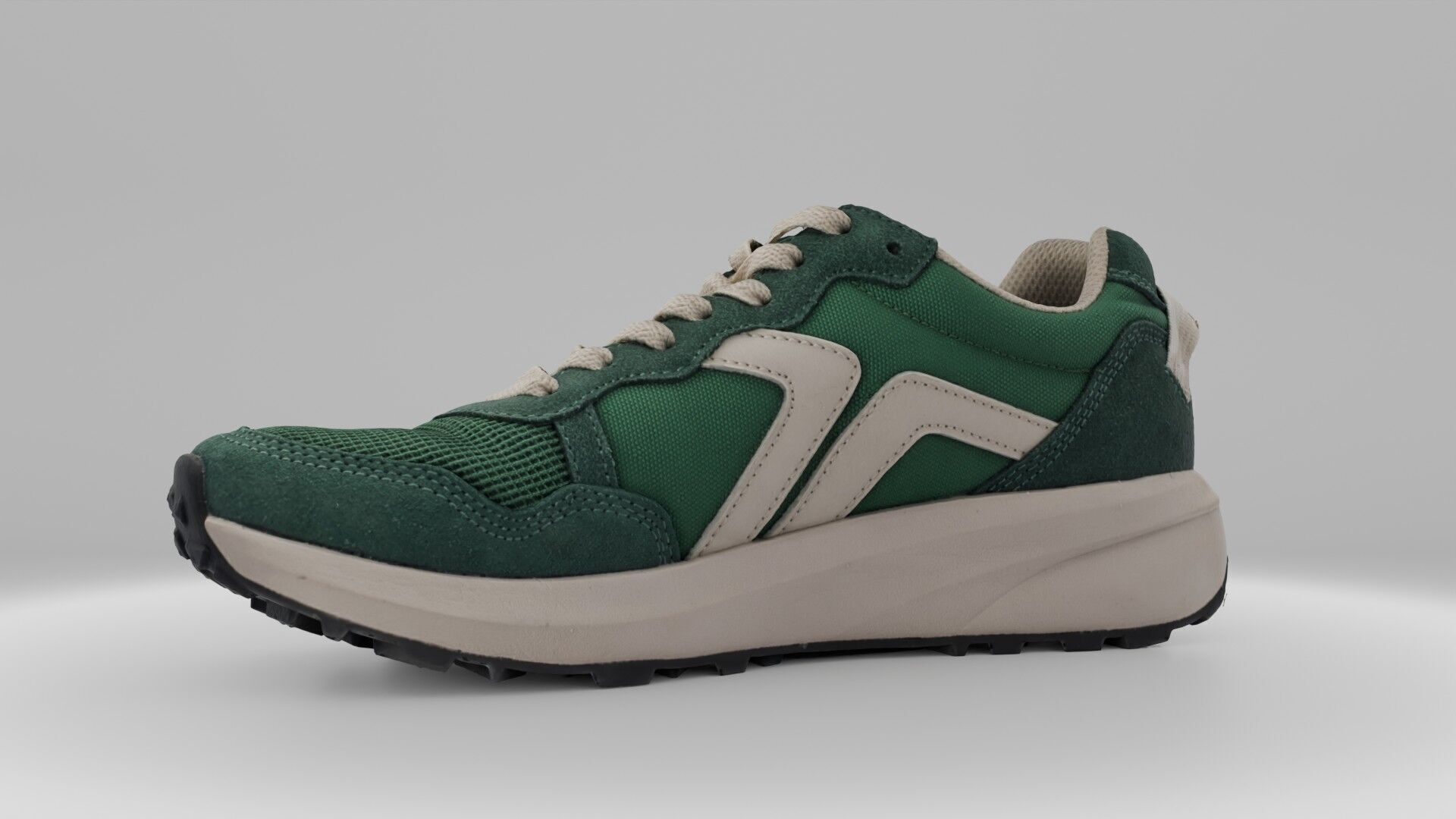 Green shoes Low-poly 3D model_4