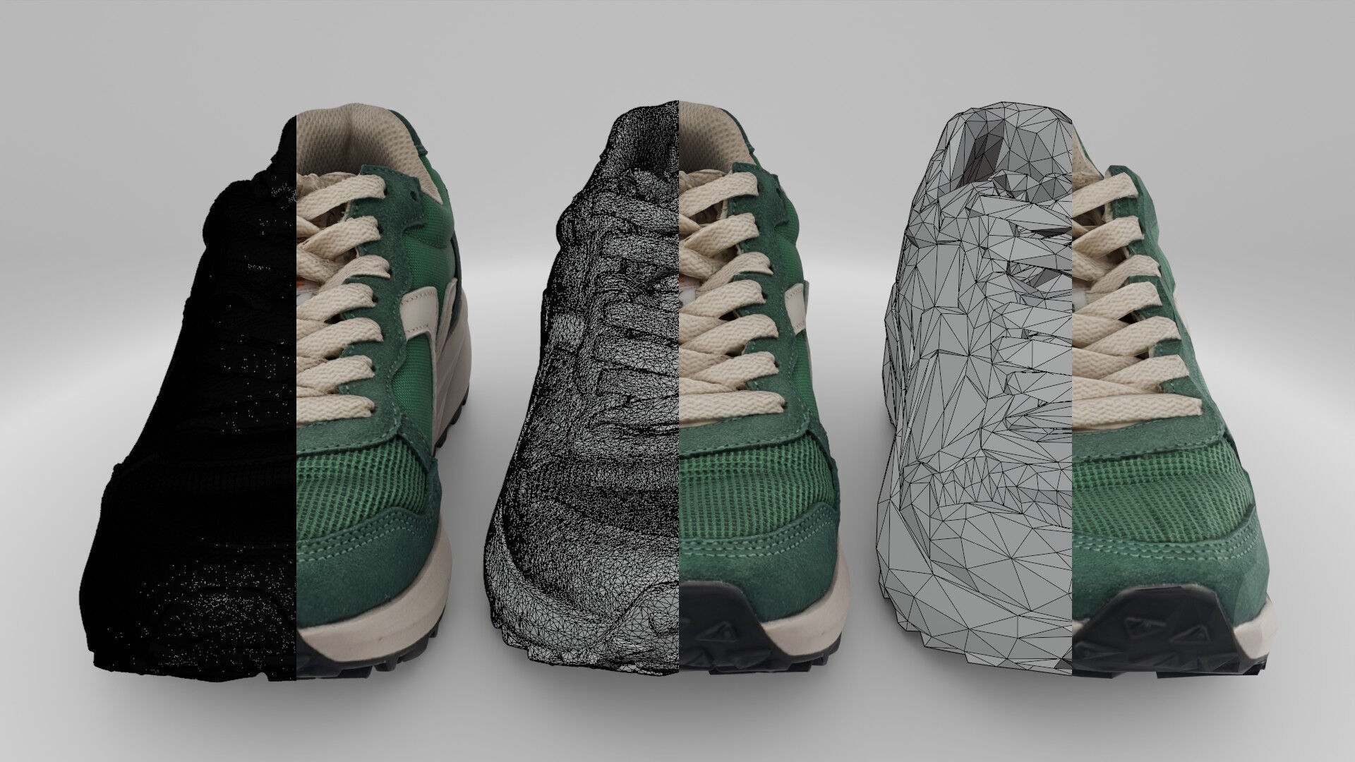 Green shoes Low-poly 3D model_7