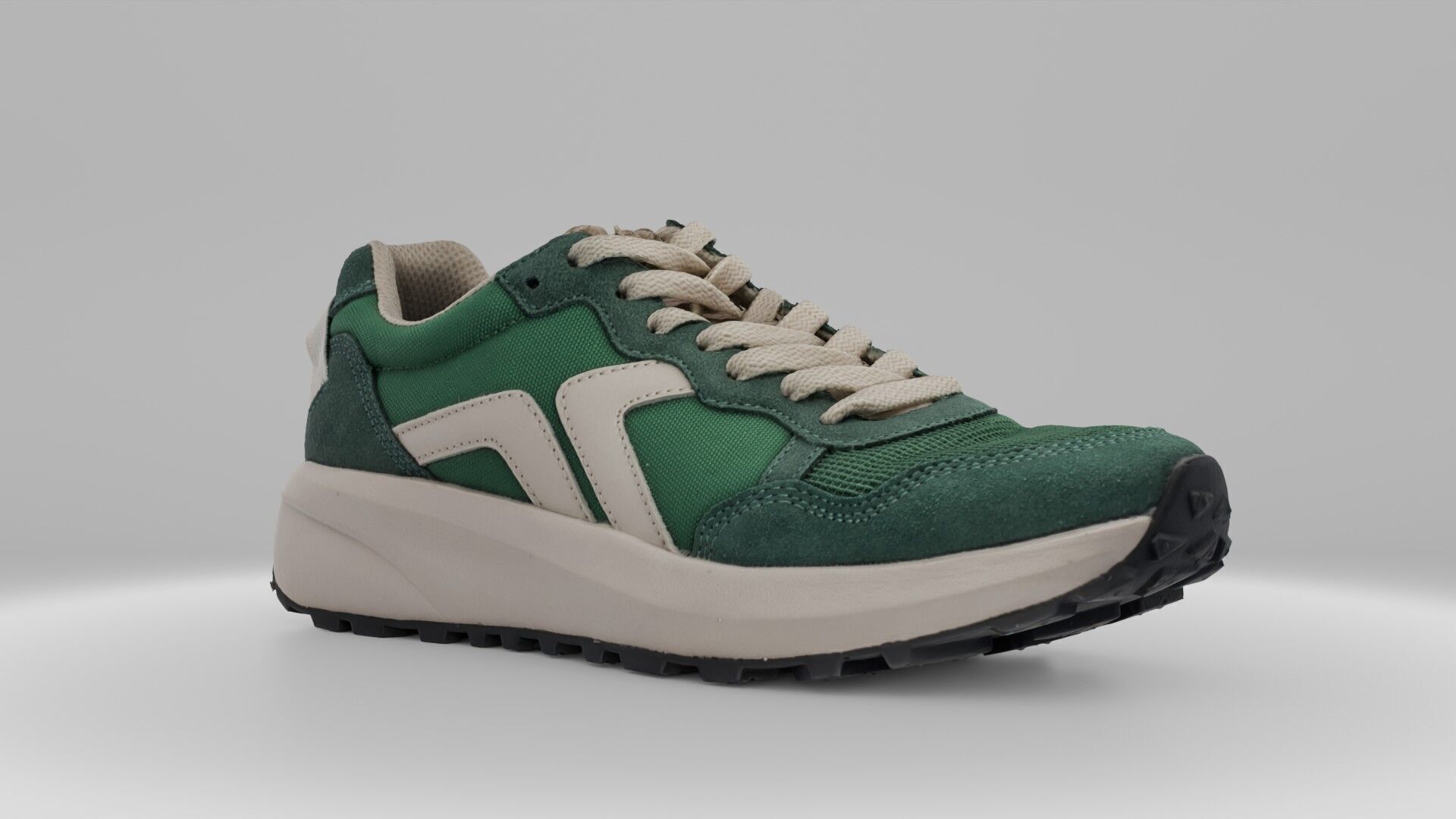 Green shoes Low-poly 3D model_3