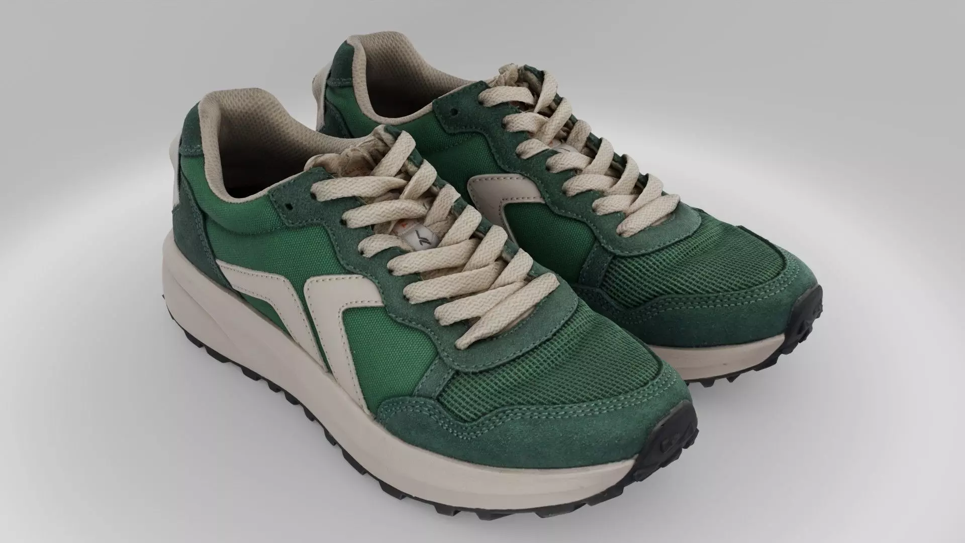 Green shoes Low-poly 3D model_0