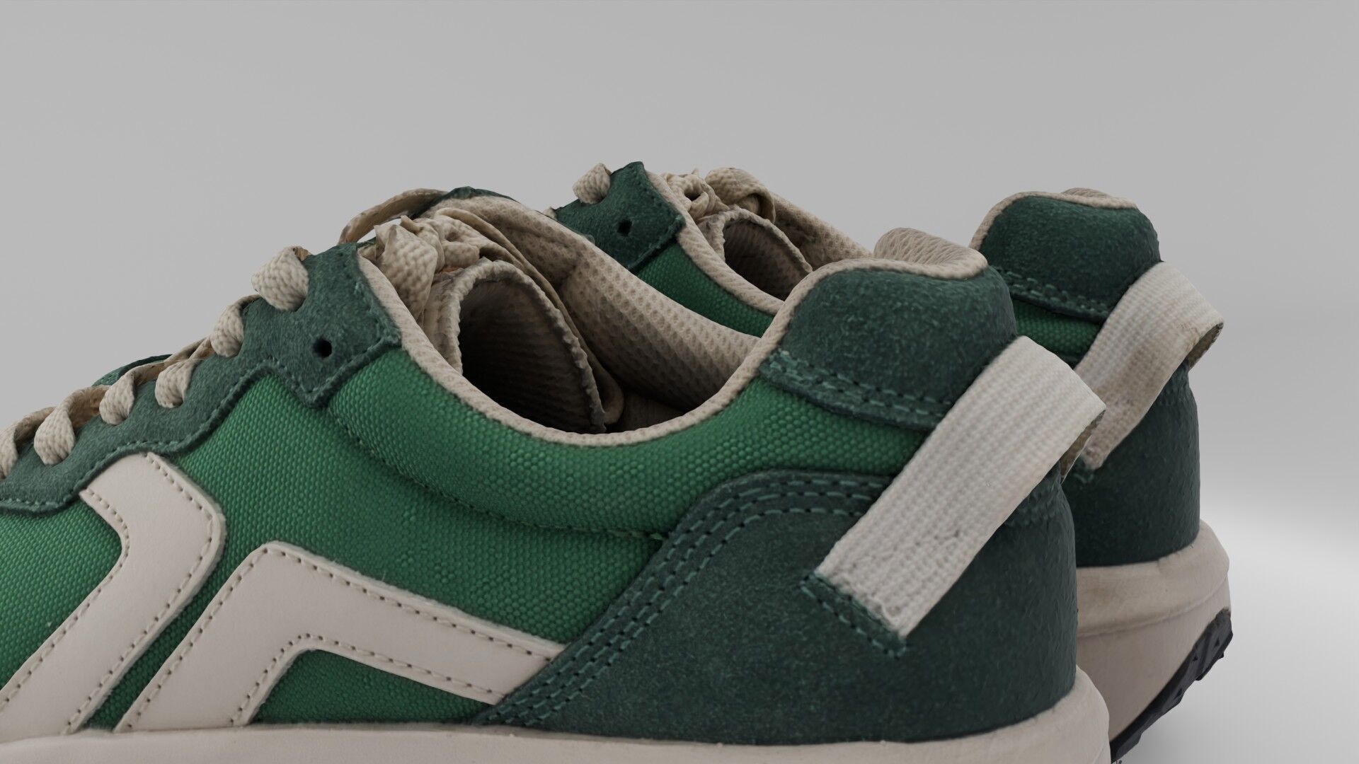 Green shoes Low-poly 3D model_2