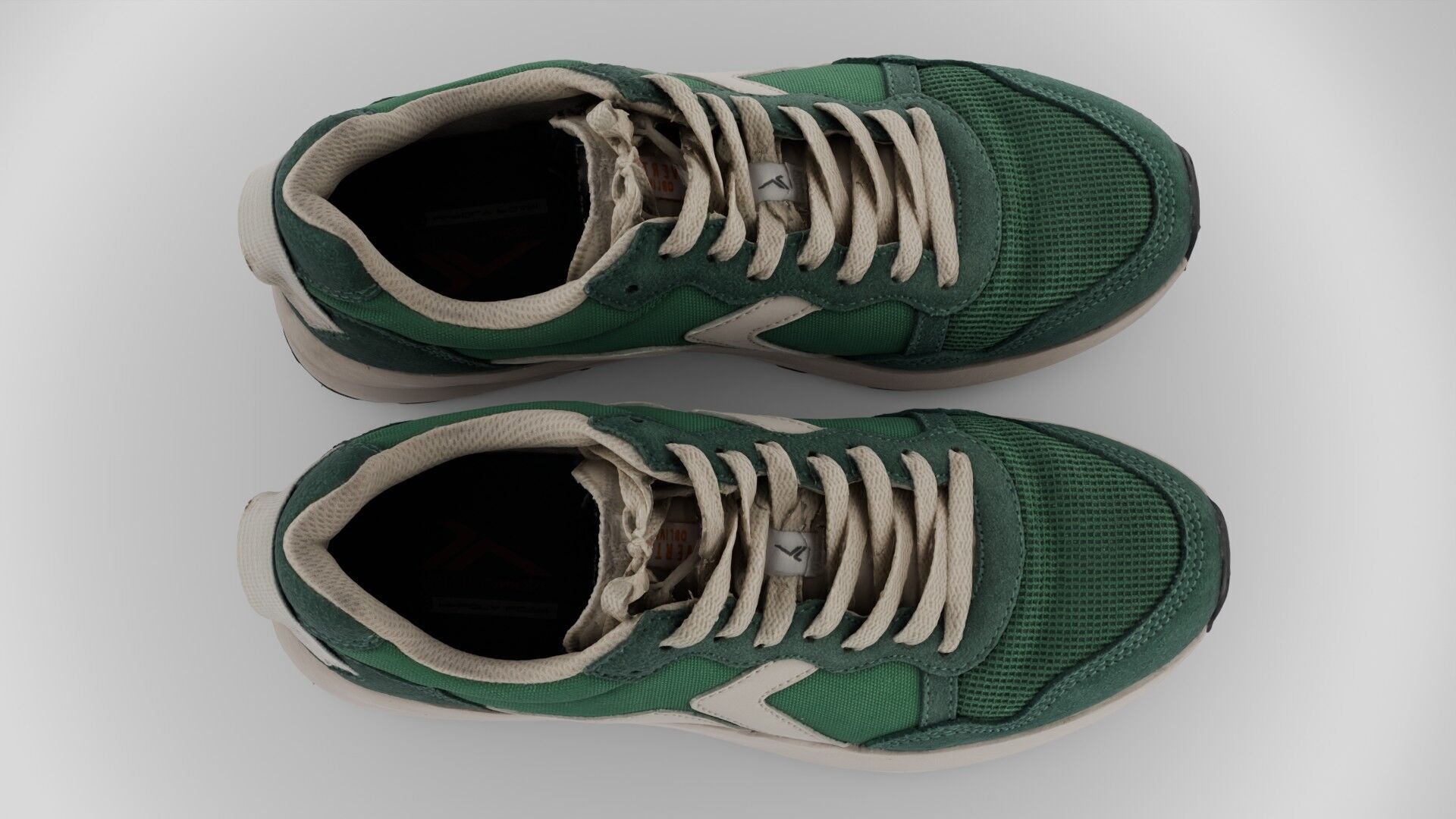Green shoes Low-poly 3D model_1