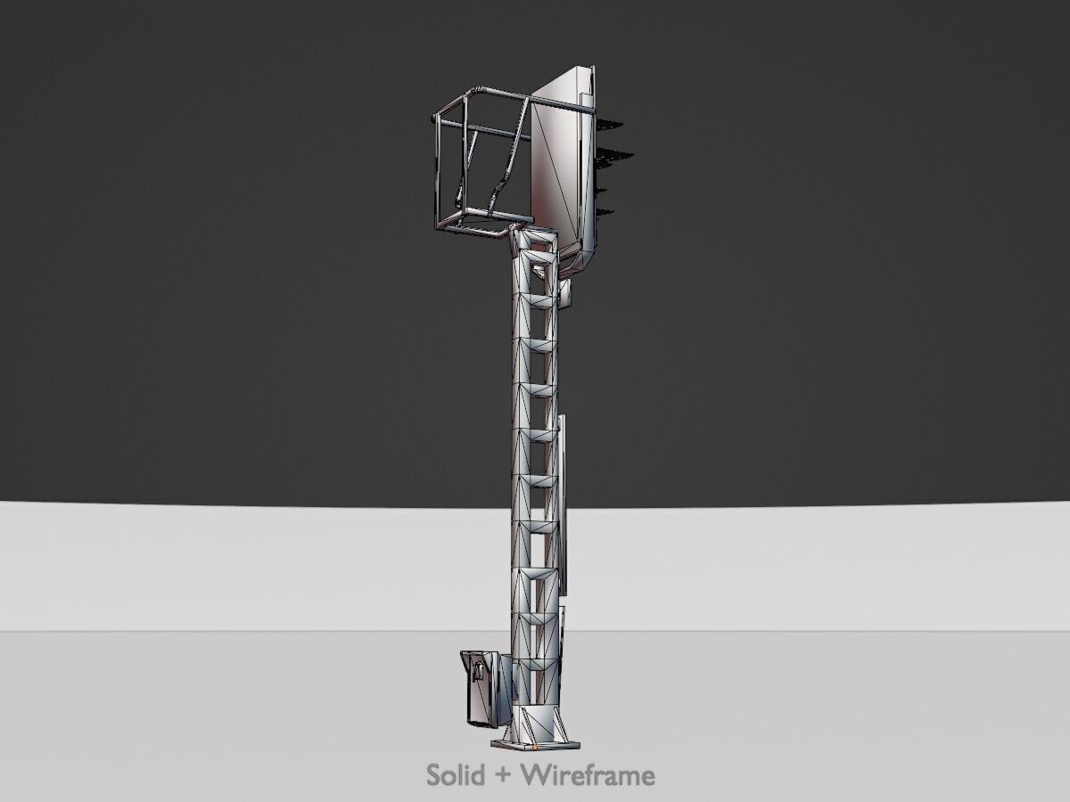 KS Railway Signal Post 4500mm Version-2 Low-poly 3D model_11