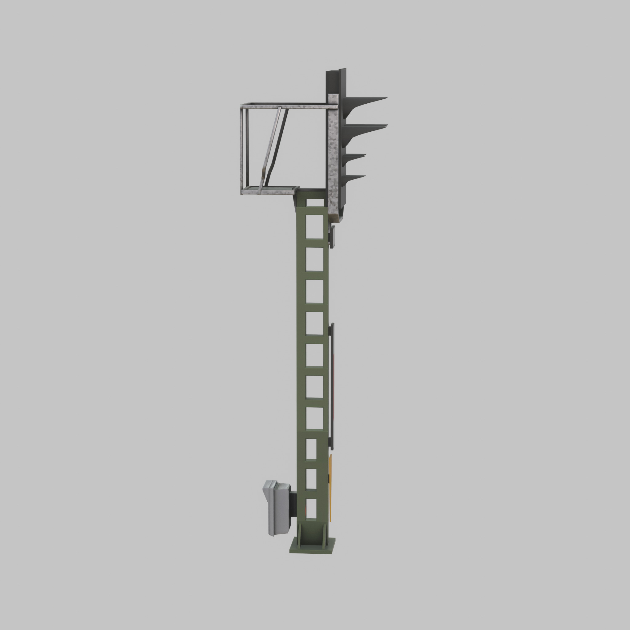 KS Railway Signal Post 4500mm Version-2 Low-poly 3D model_37