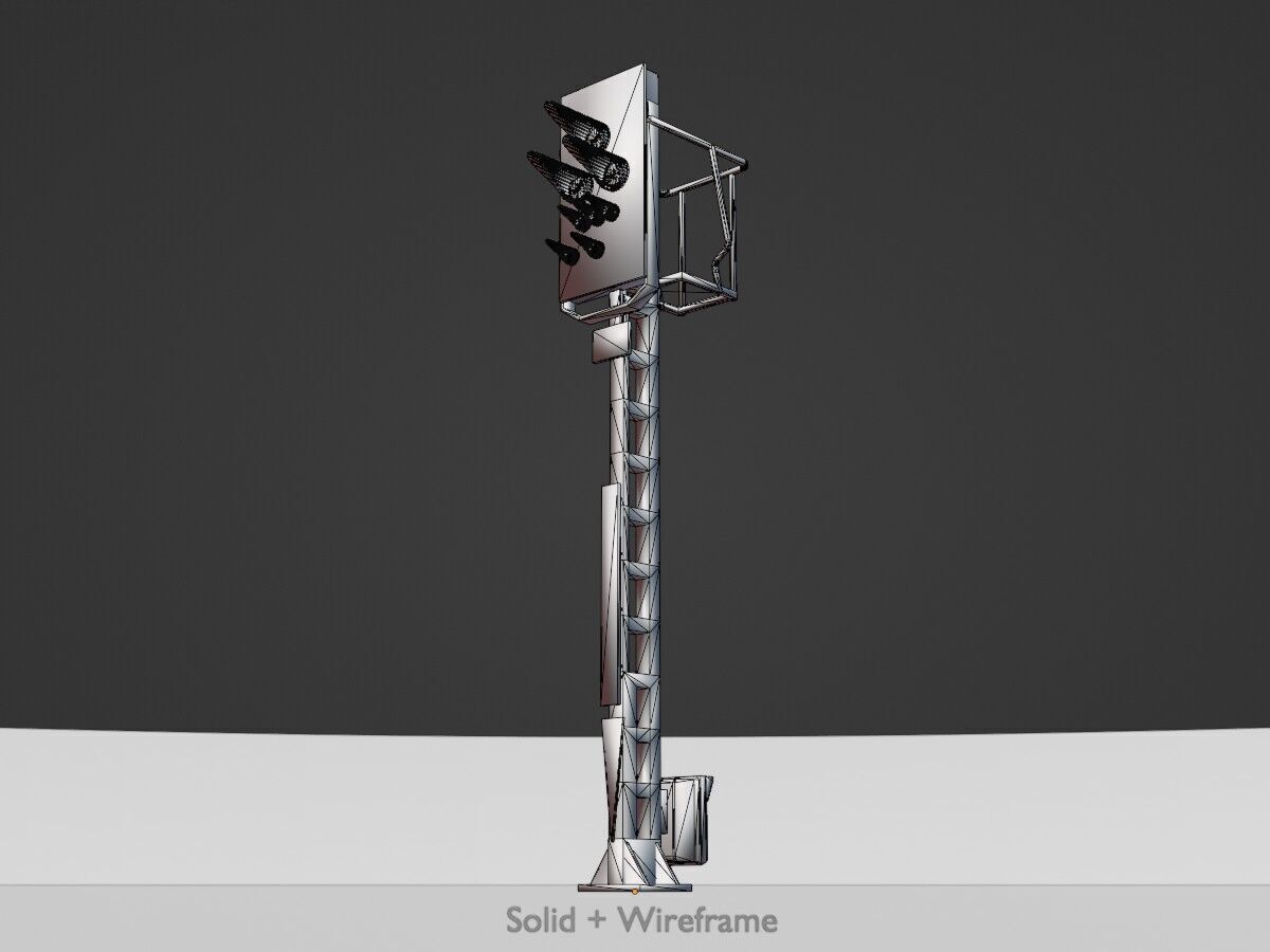 KS Railway Signal Post 4500mm Version-2 Low-poly 3D model_9