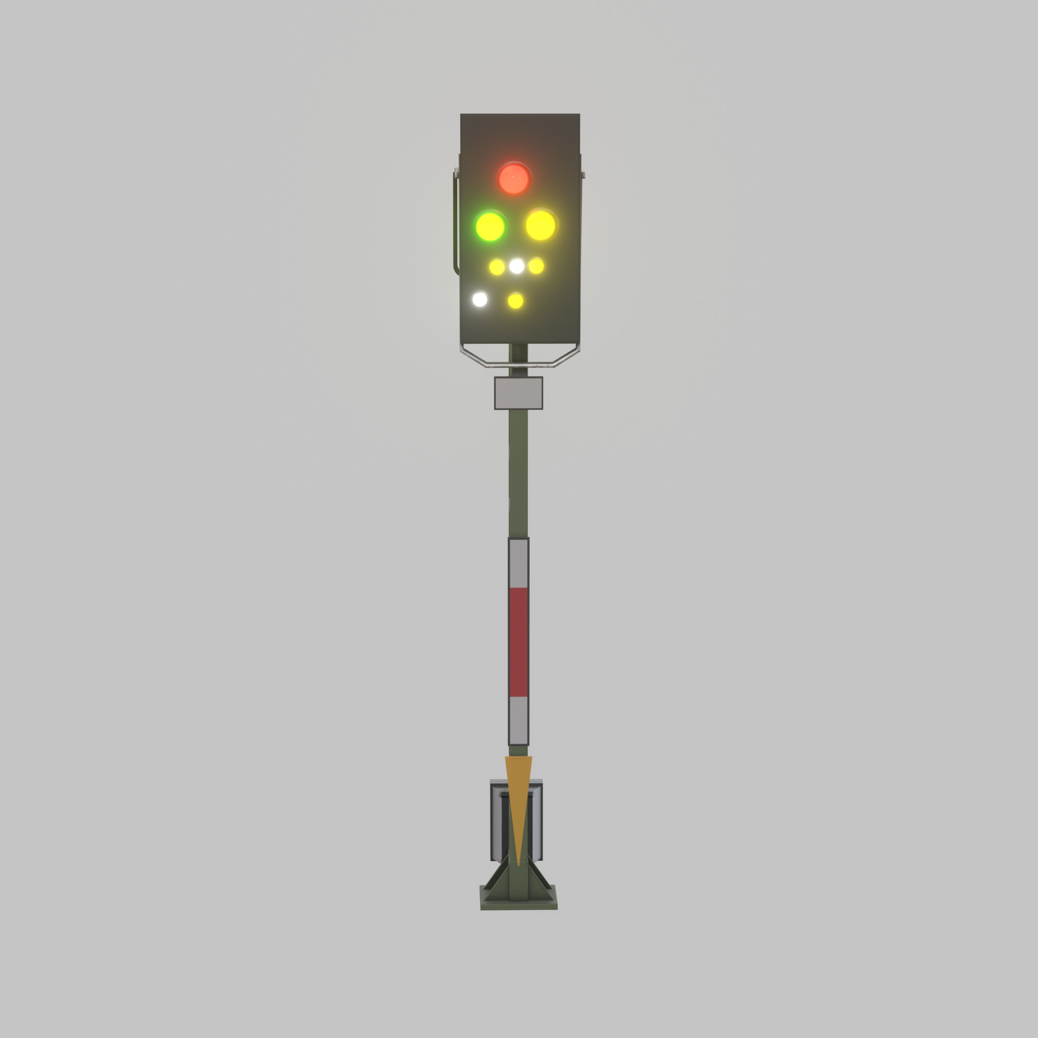 KS Railway Signal Post 4500mm Version-2 Low-poly 3D model_21