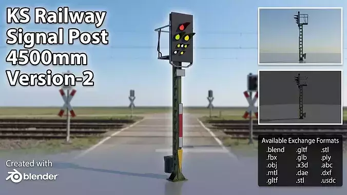 KS Railway Signal Post 4500mm Version-2
