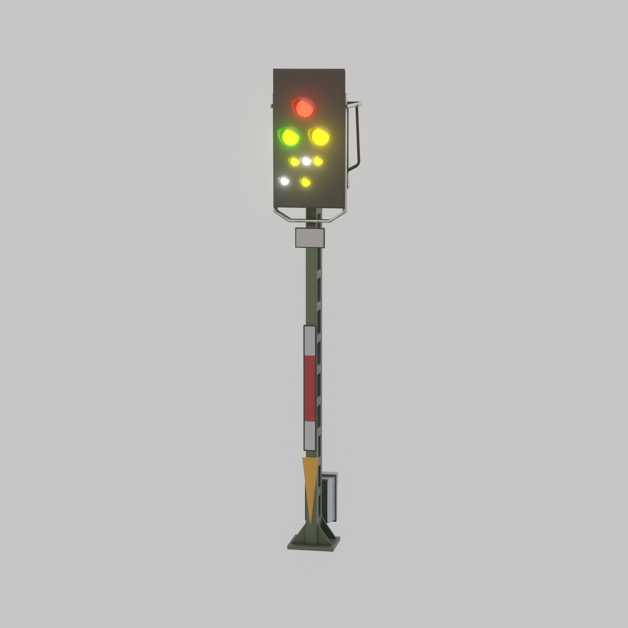 KS Railway Signal Post 4500mm Version-2 Low-poly 3D model_32