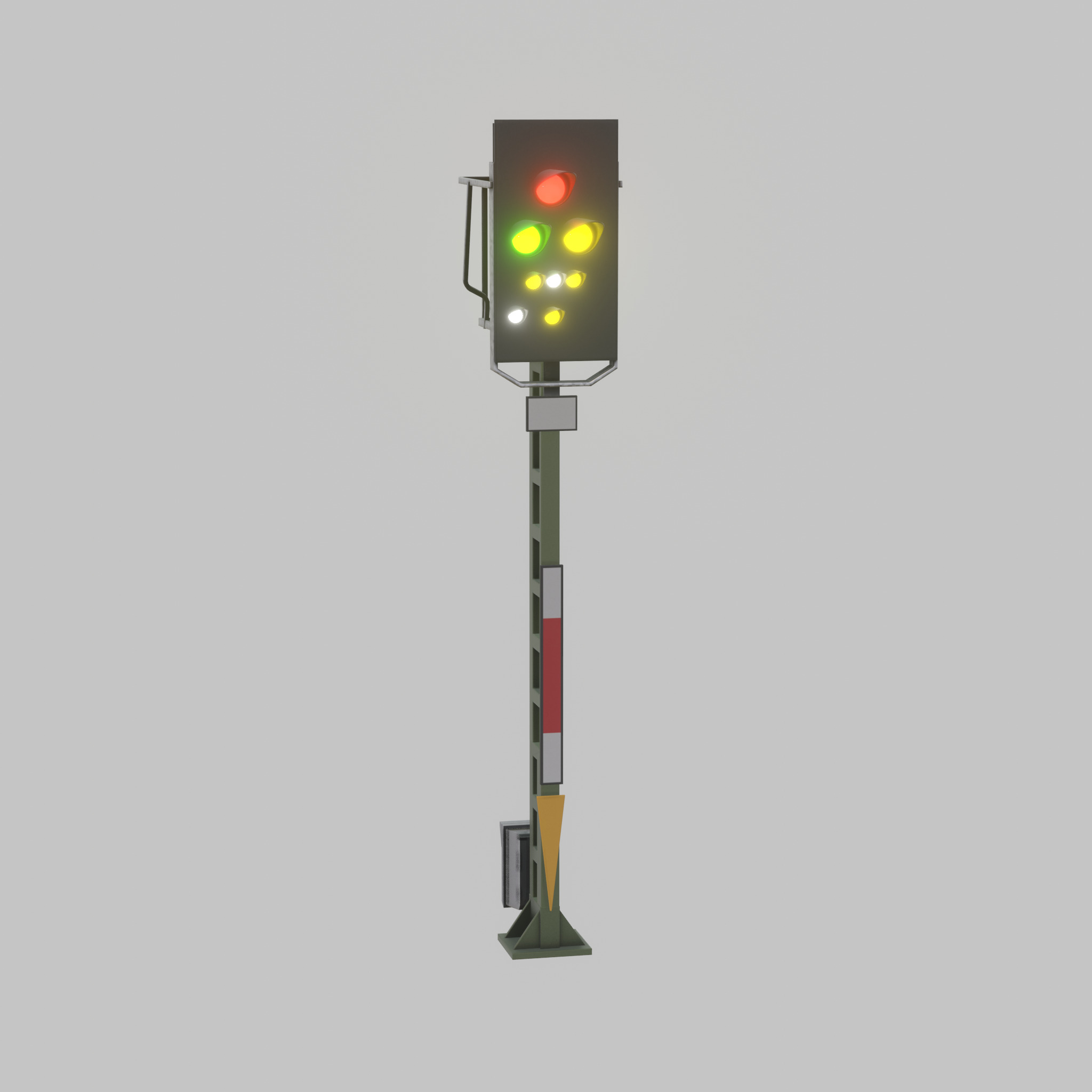 KS Railway Signal Post 4500mm Version-2 Low-poly 3D model_44