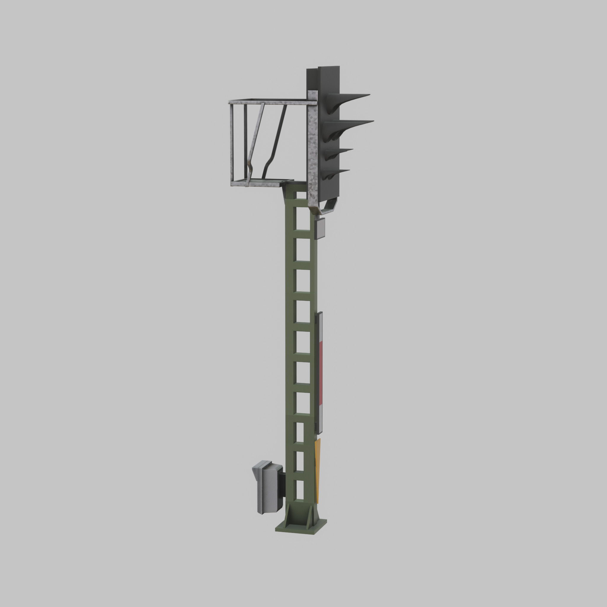 KS Railway Signal Post 4500mm Version-2 Low-poly 3D model_38