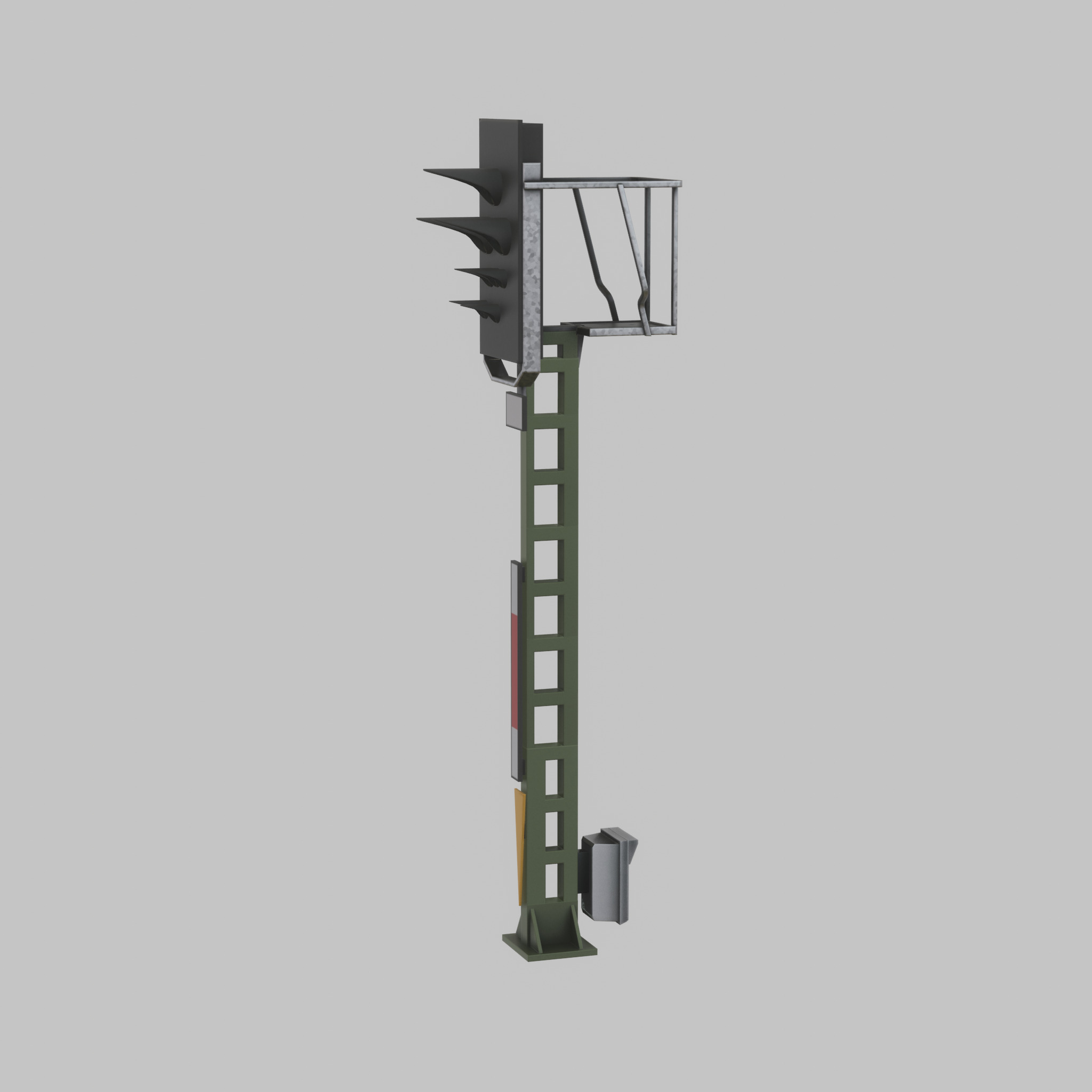 KS Railway Signal Post 4500mm Version-2 Low-poly 3D model_48