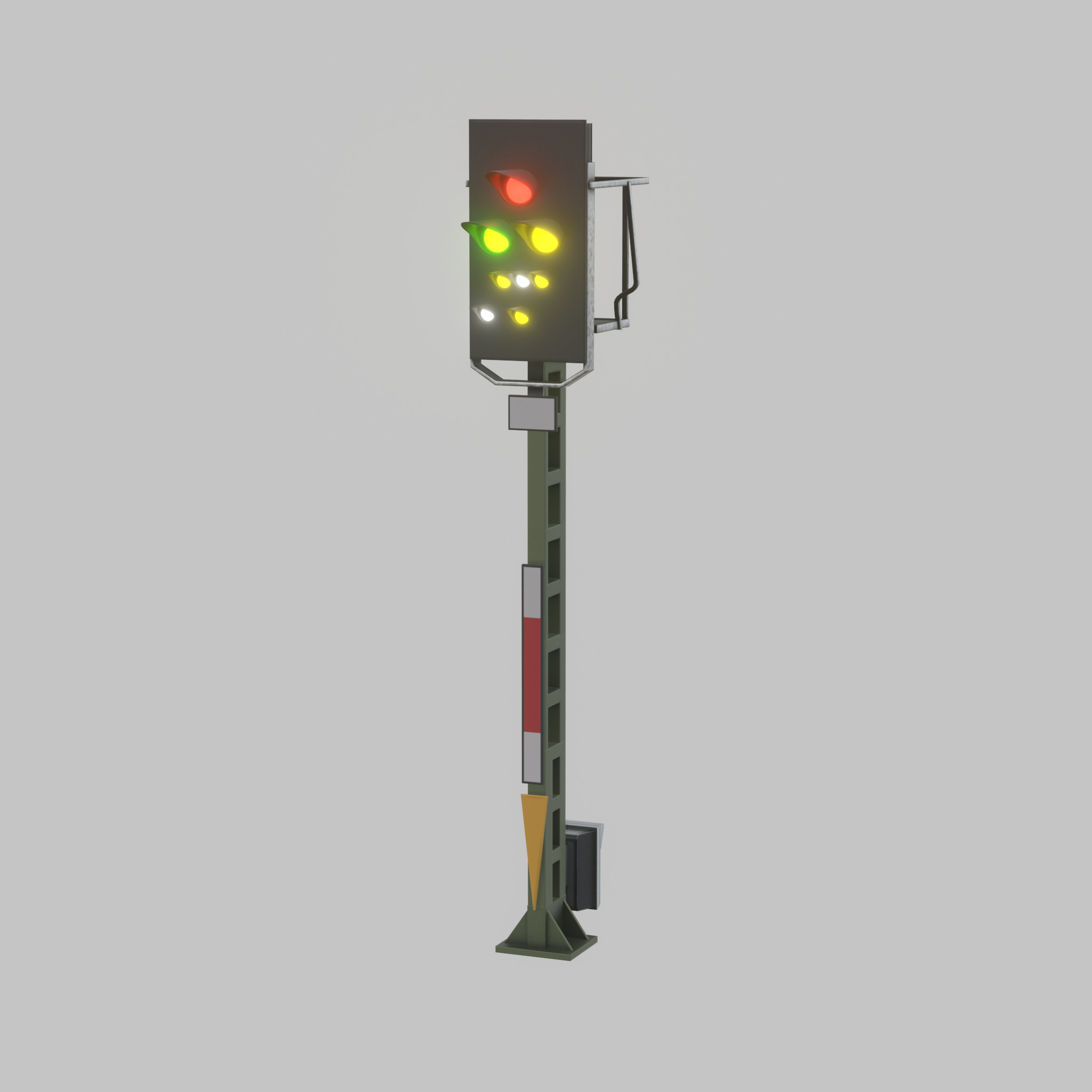 KS Railway Signal Post 4500mm Version-2 Low-poly 3D model_43