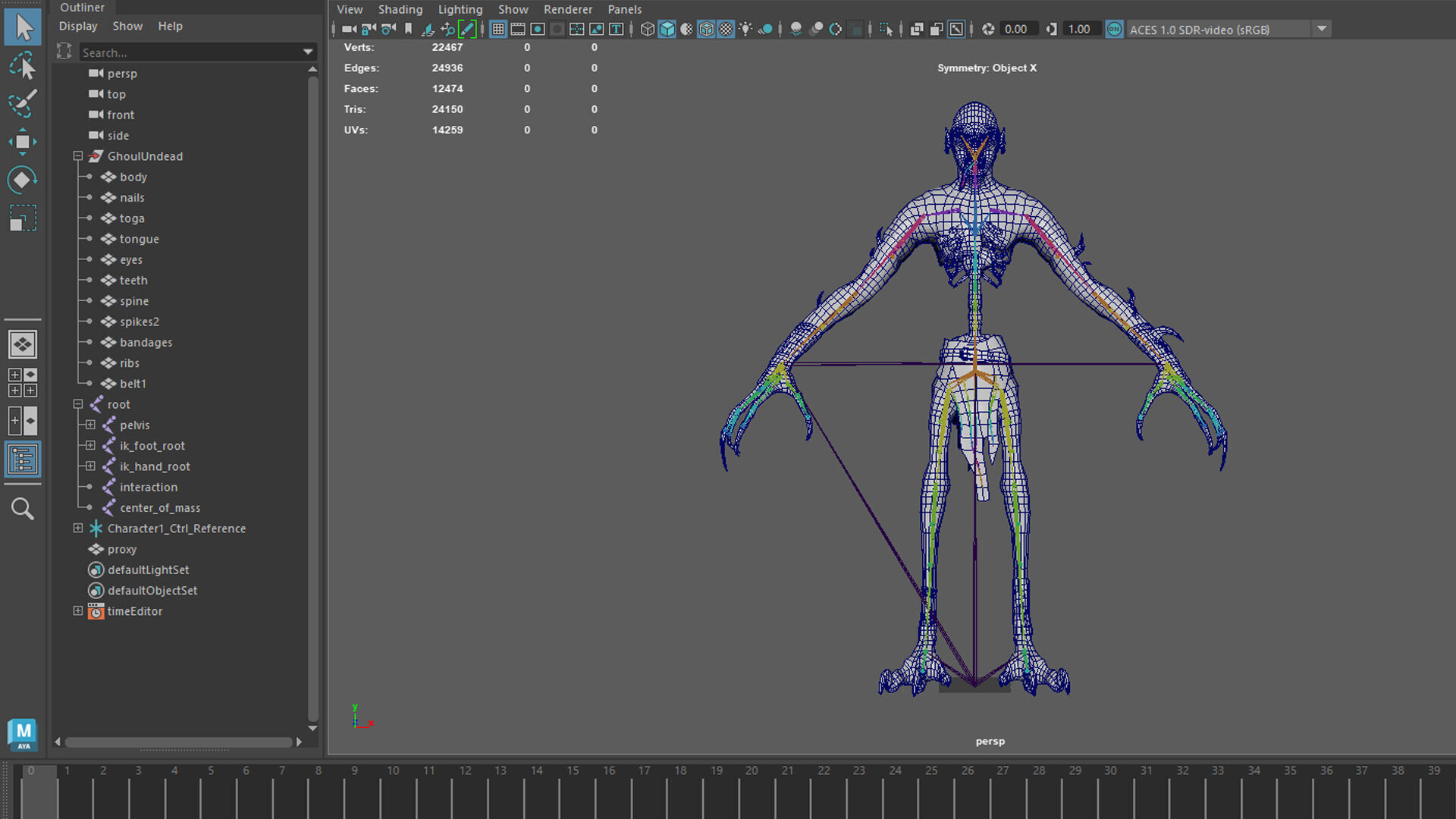Ghoul Undead Low-poly 3D model_27
