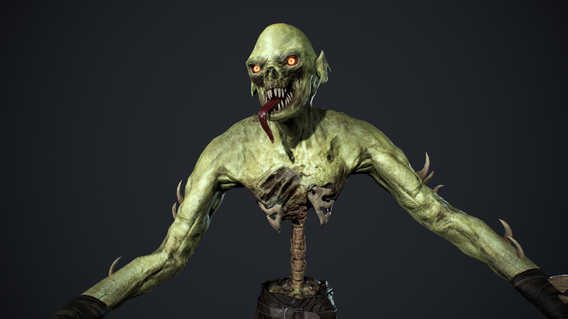 Ghoul Undead Low-poly 3D model_9