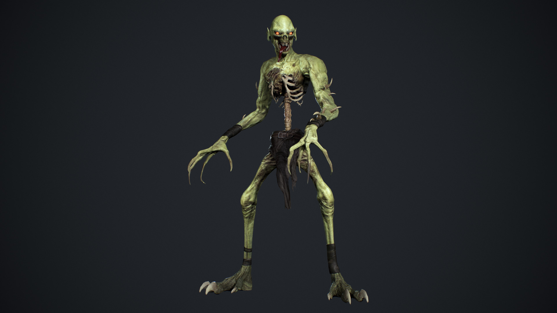 Ghoul Undead Low-poly 3D model_8