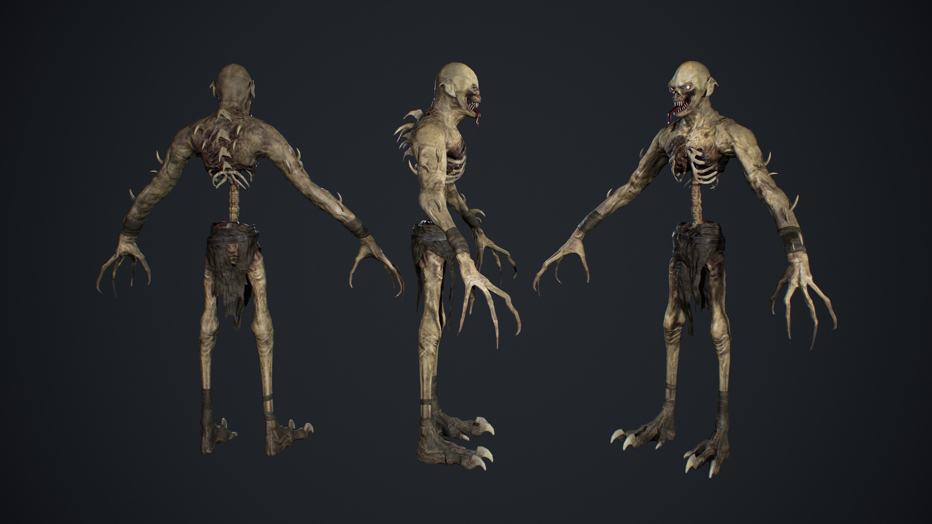 Ghoul Undead Low-poly 3D model_4