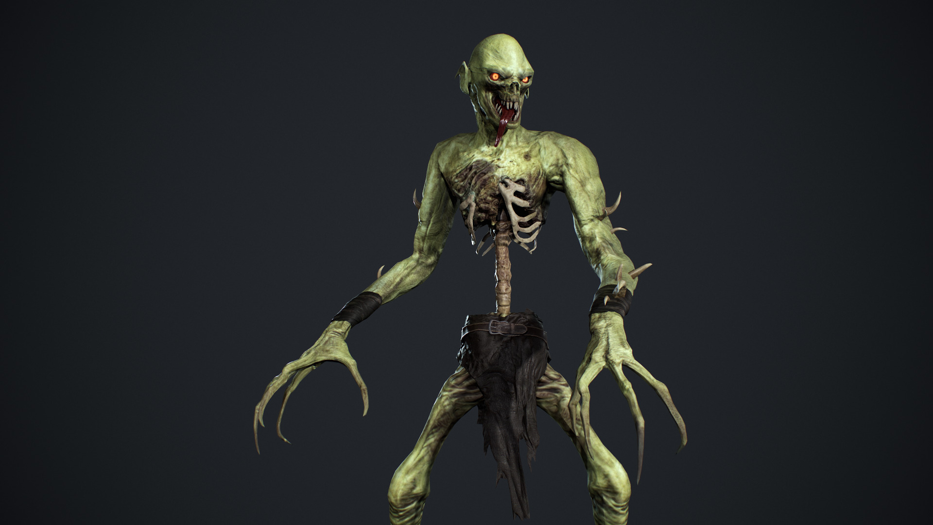 Ghoul Undead Low-poly 3D model_10