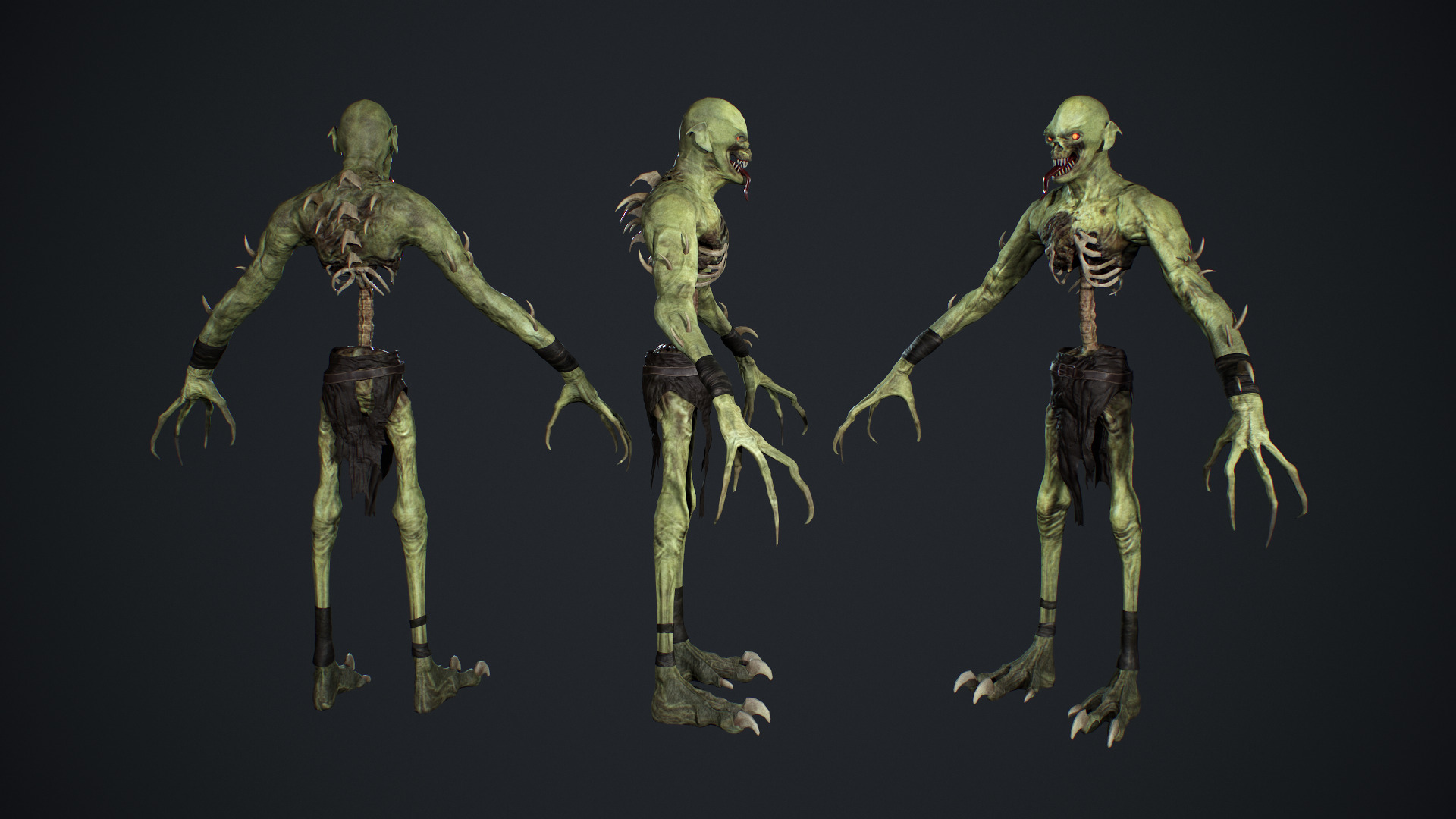 Ghoul Undead Low-poly 3D model_5