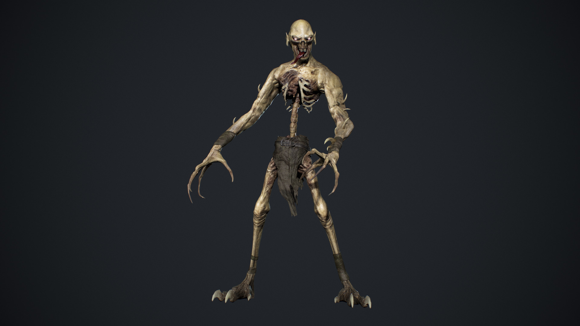 Ghoul Undead Low-poly 3D model_14