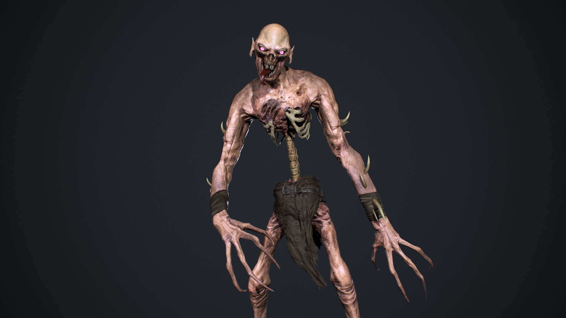 Ghoul Undead Low-poly 3D model_11