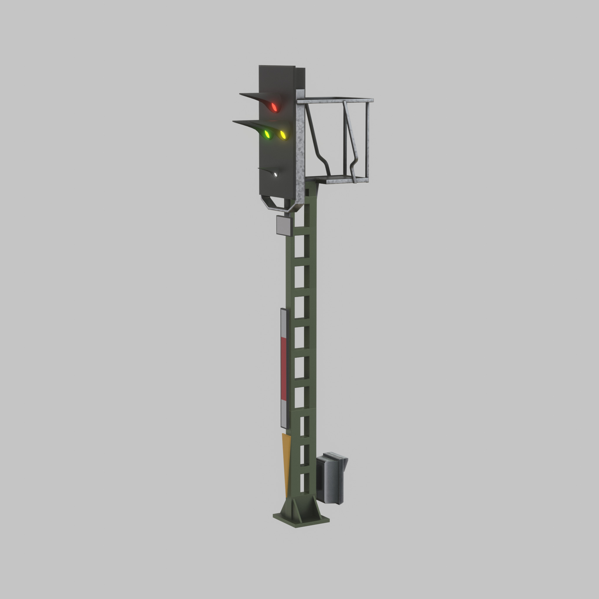 Railway KS-Signal 4500mm Version-3  Low-poly 3D model_42