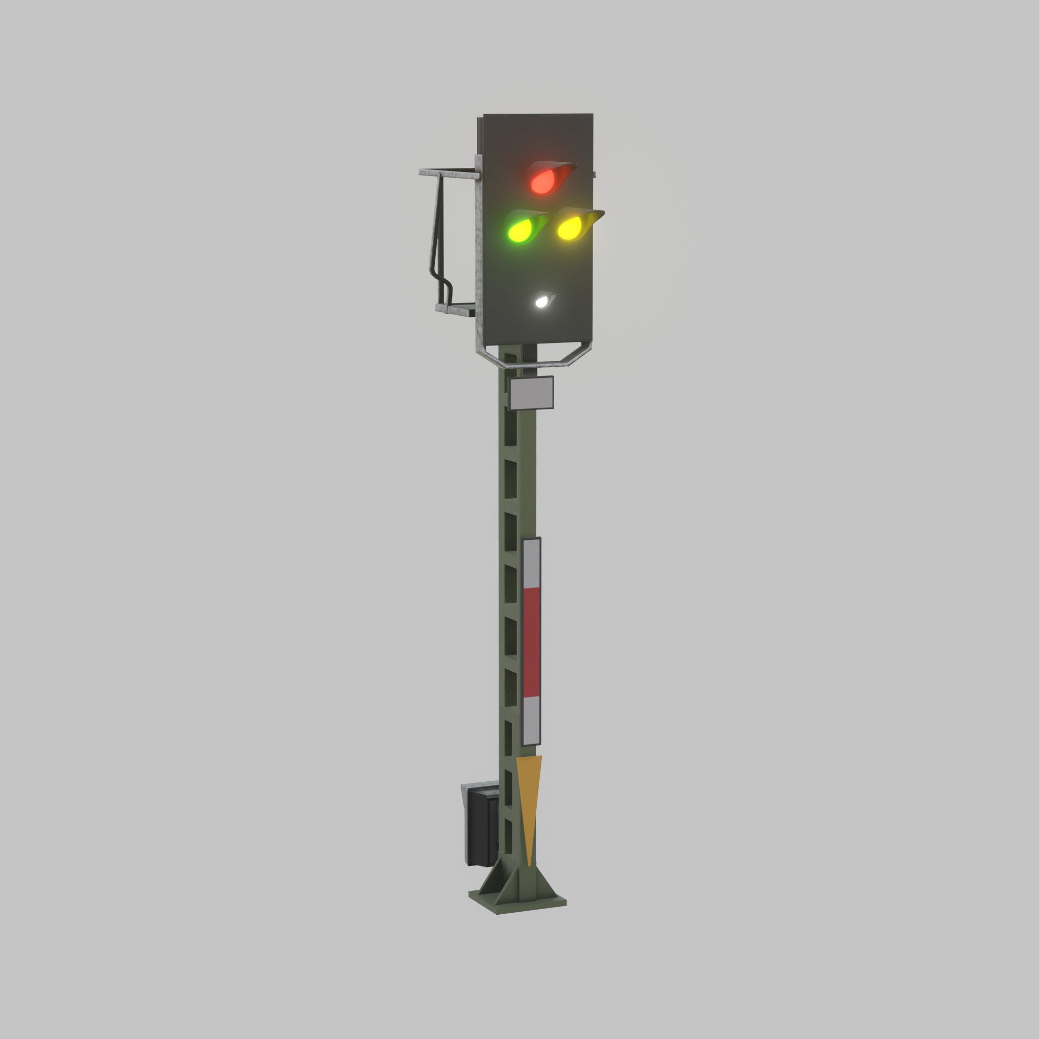 Railway KS-Signal 4500mm Version-3  Low-poly 3D model_48