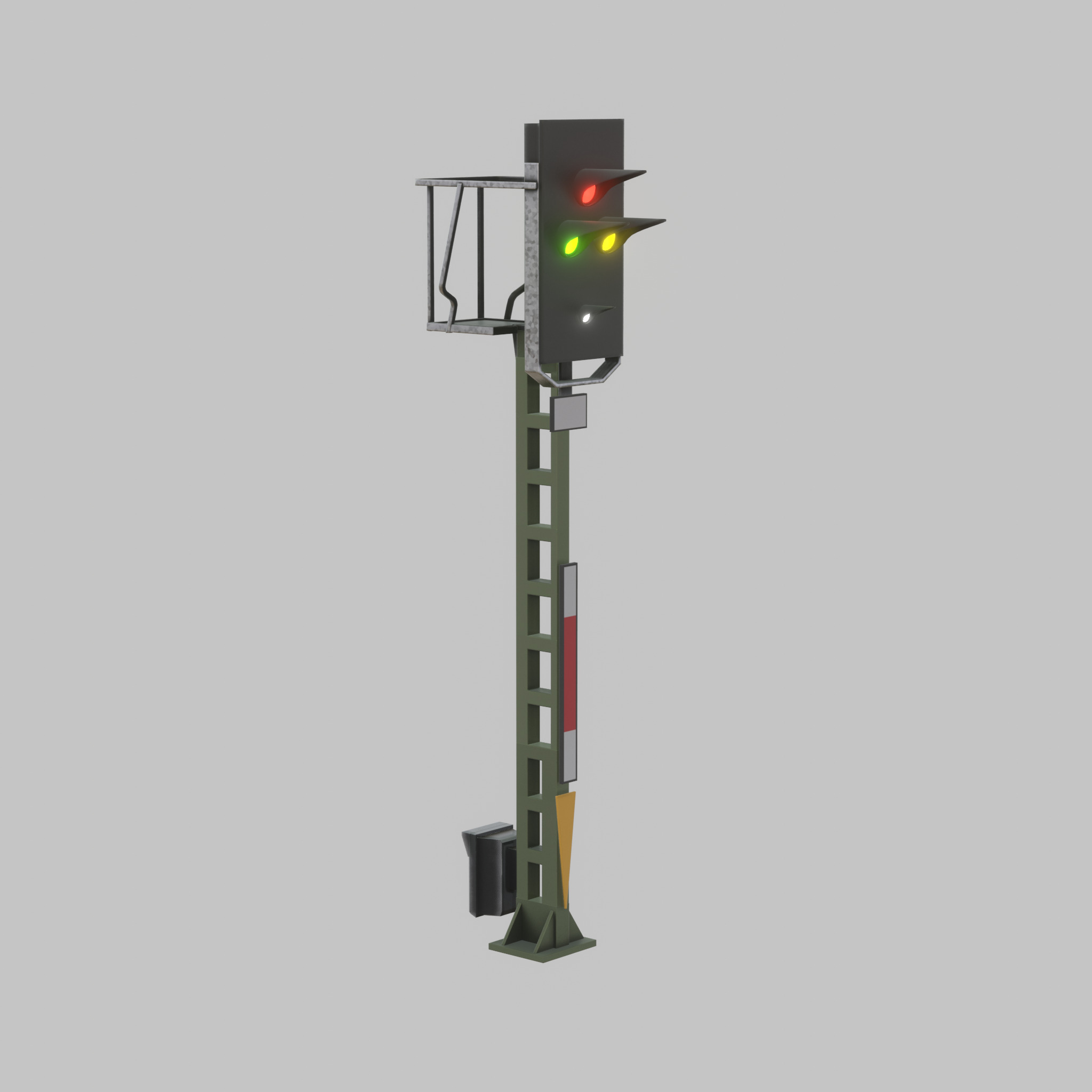 Railway KS-Signal 4500mm Version-3  Low-poly 3D model_22