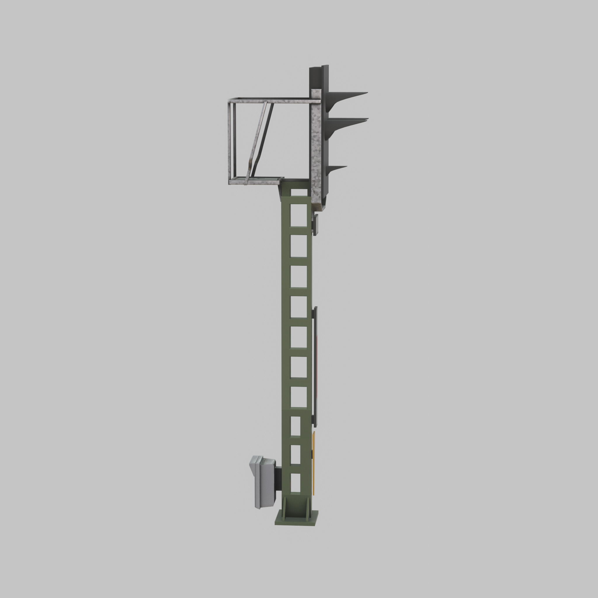 Railway KS-Signal 4500mm Version-3  Low-poly 3D model_35