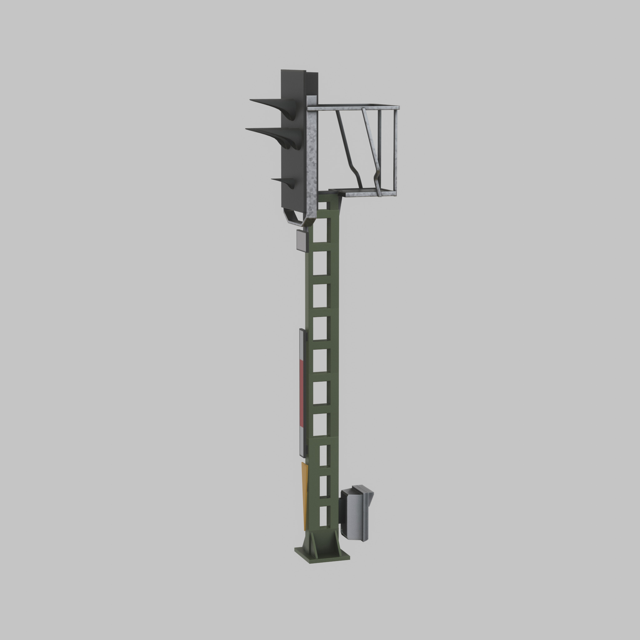Railway KS-Signal 4500mm Version-3  Low-poly 3D model_36