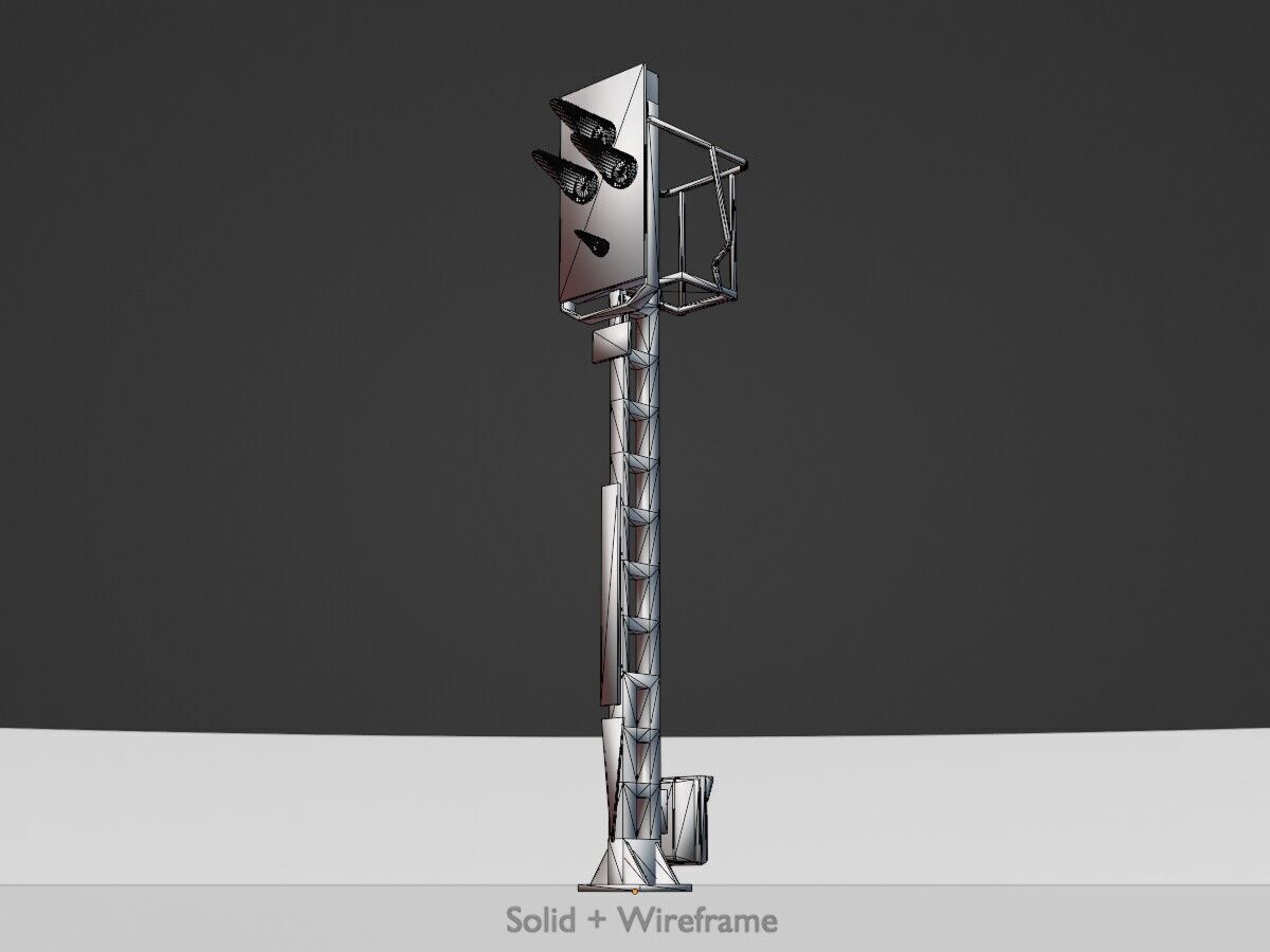 Railway KS-Signal 4500mm Version-3  Low-poly 3D model_10