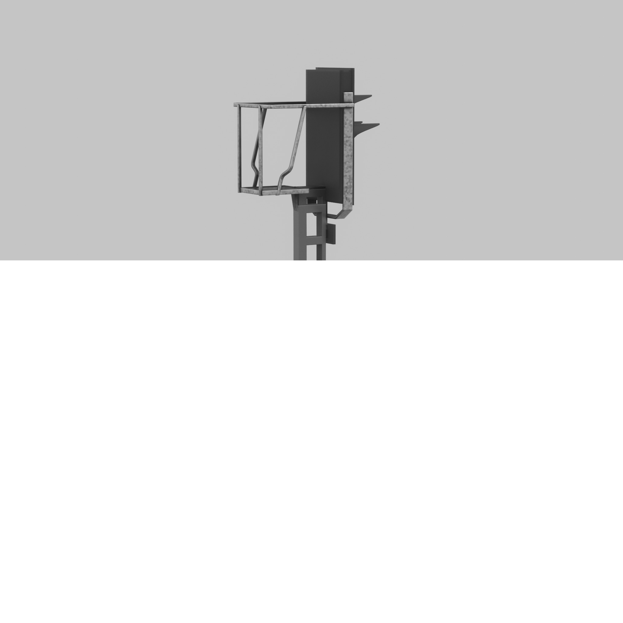 Railway KS-Signal 4500mm Version-3  Low-poly 3D model_41