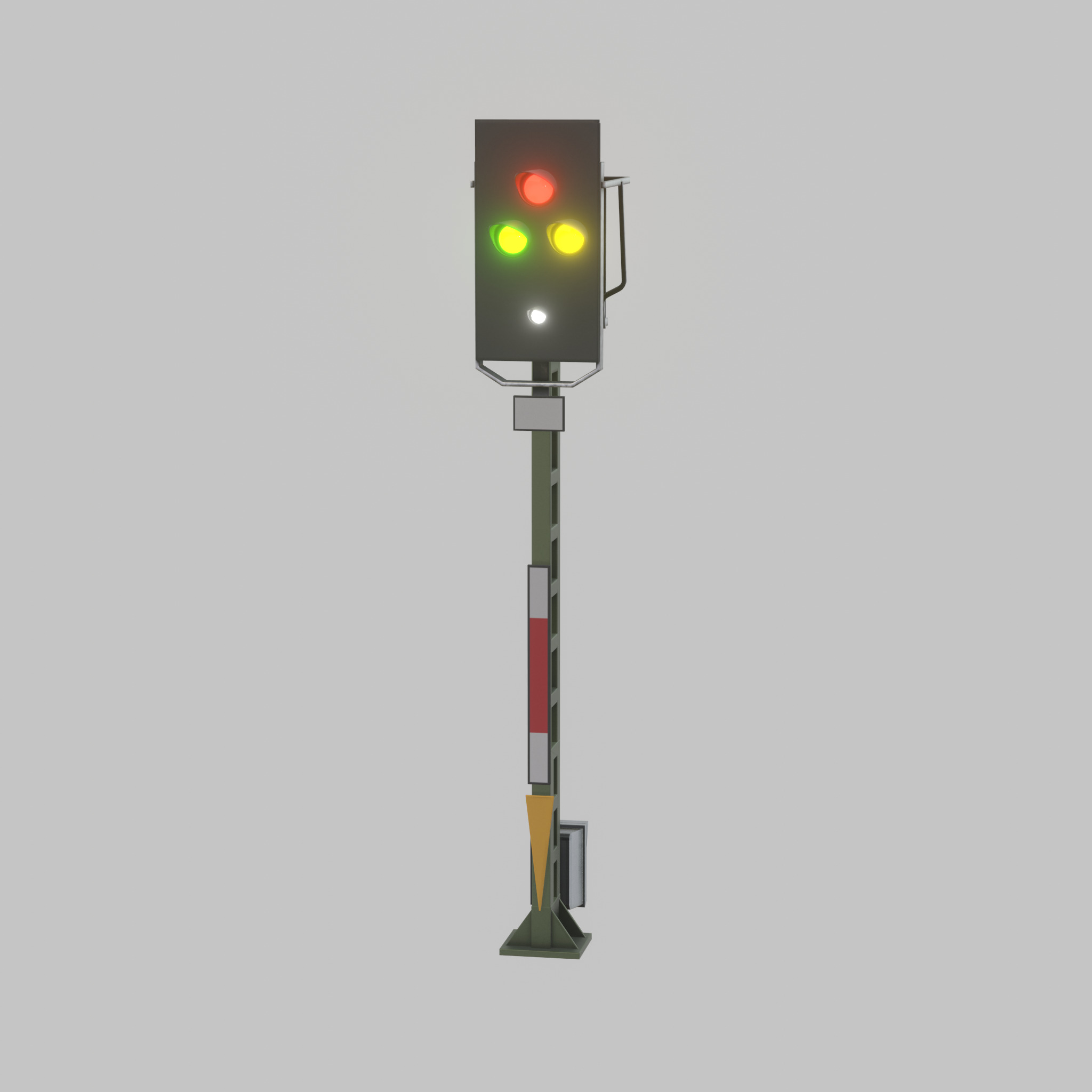 Railway KS-Signal 4500mm Version-3  Low-poly 3D model_27