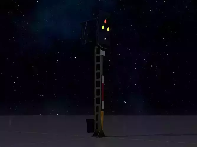Railway KS-Signal 4500mm Version-3  Low-poly 3D model