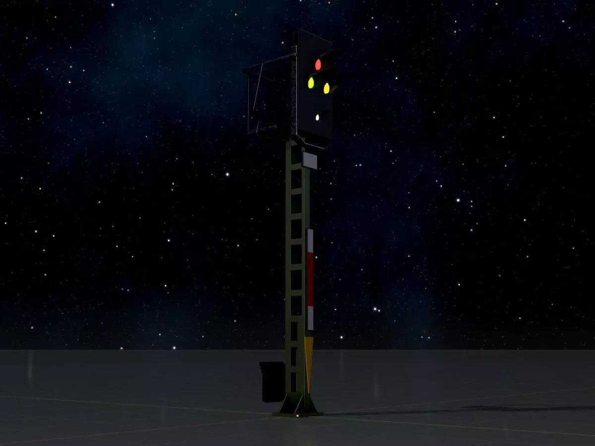 Railway KS-Signal 4500mm Version-3  Low-poly 3D model_0