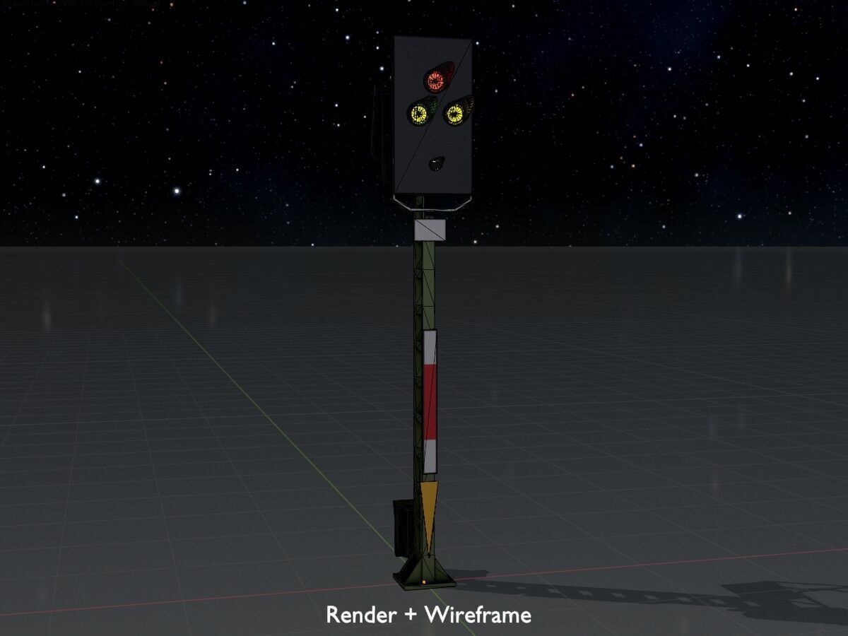 Railway KS-Signal 4500mm Version-3  Low-poly 3D model_9