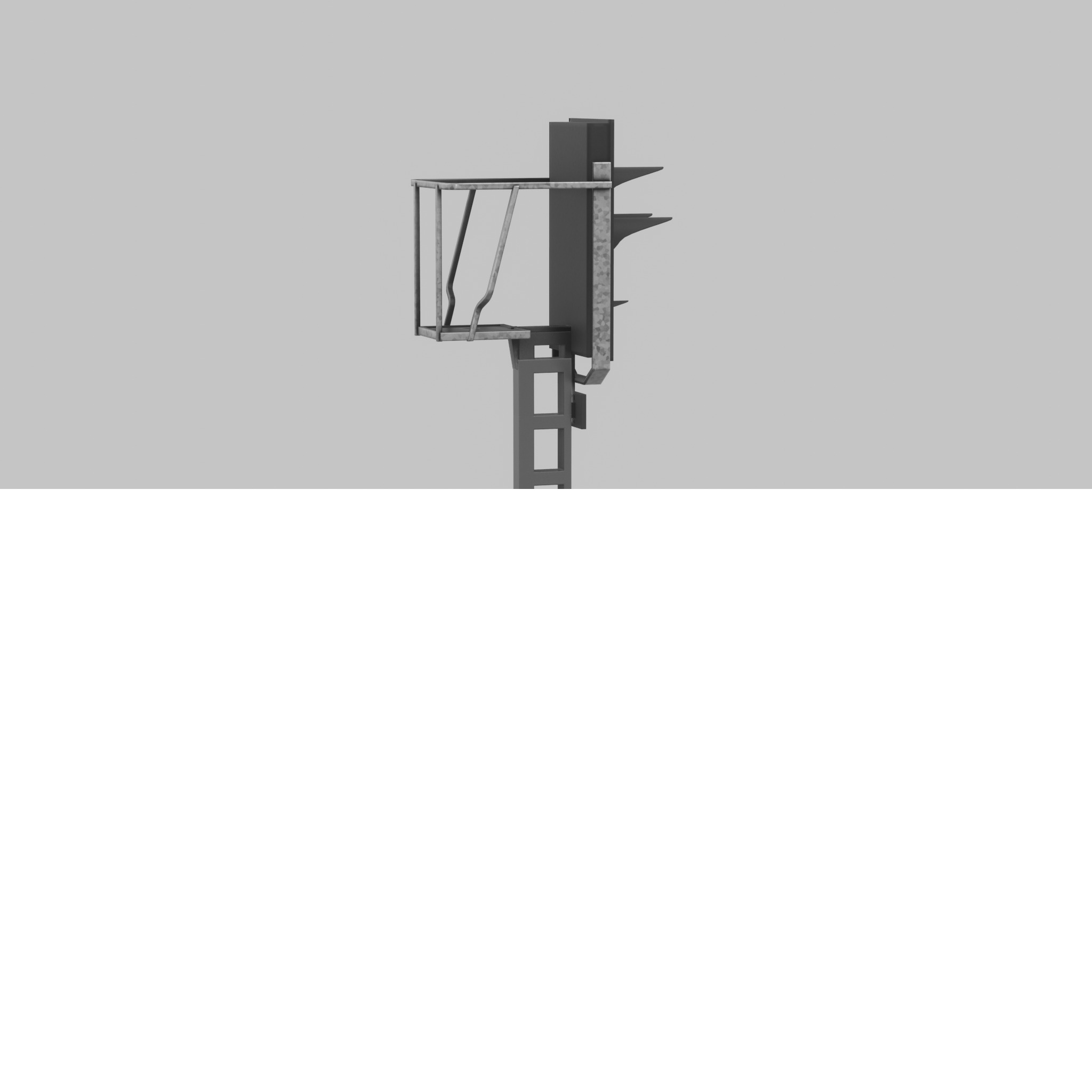 Railway KS-Signal 4500mm Version-3  Low-poly 3D model_40