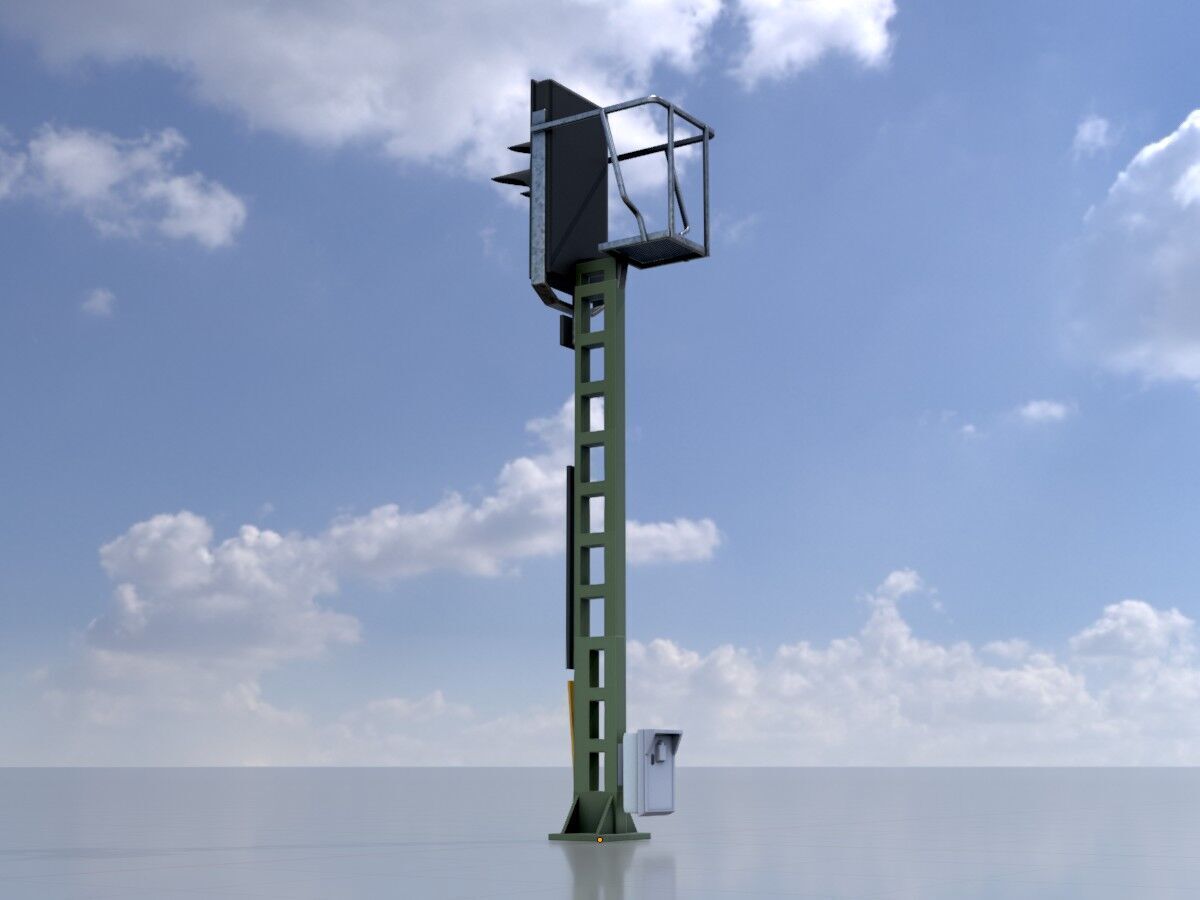 Railway KS-Signal 4500mm Version-3  Low-poly 3D model_4